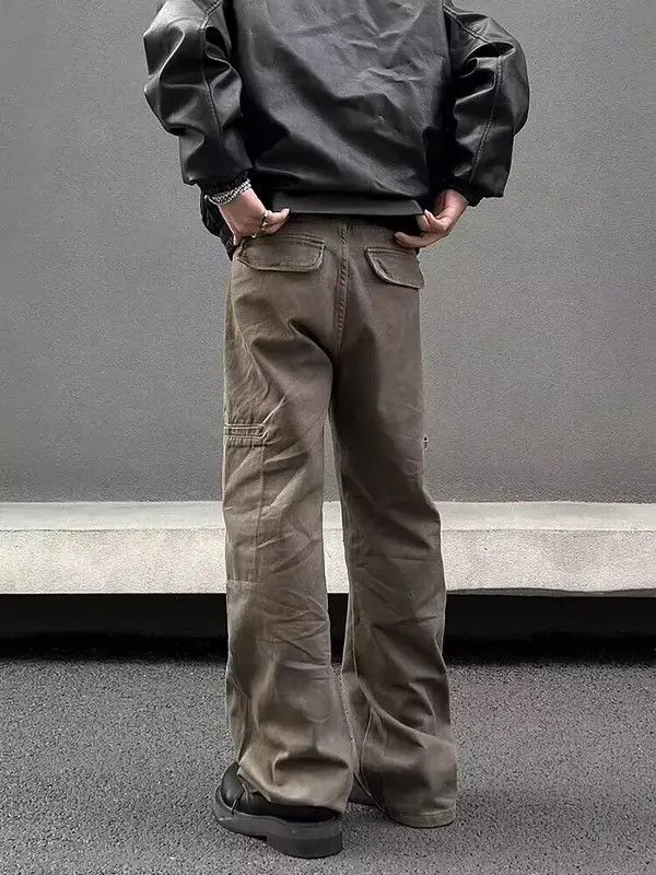 Jean VIBE Vintage Street Hip Hop Y2K Brown Micro Flare Jeans Size US 30 / EU 46 - 5 Thumbnail
