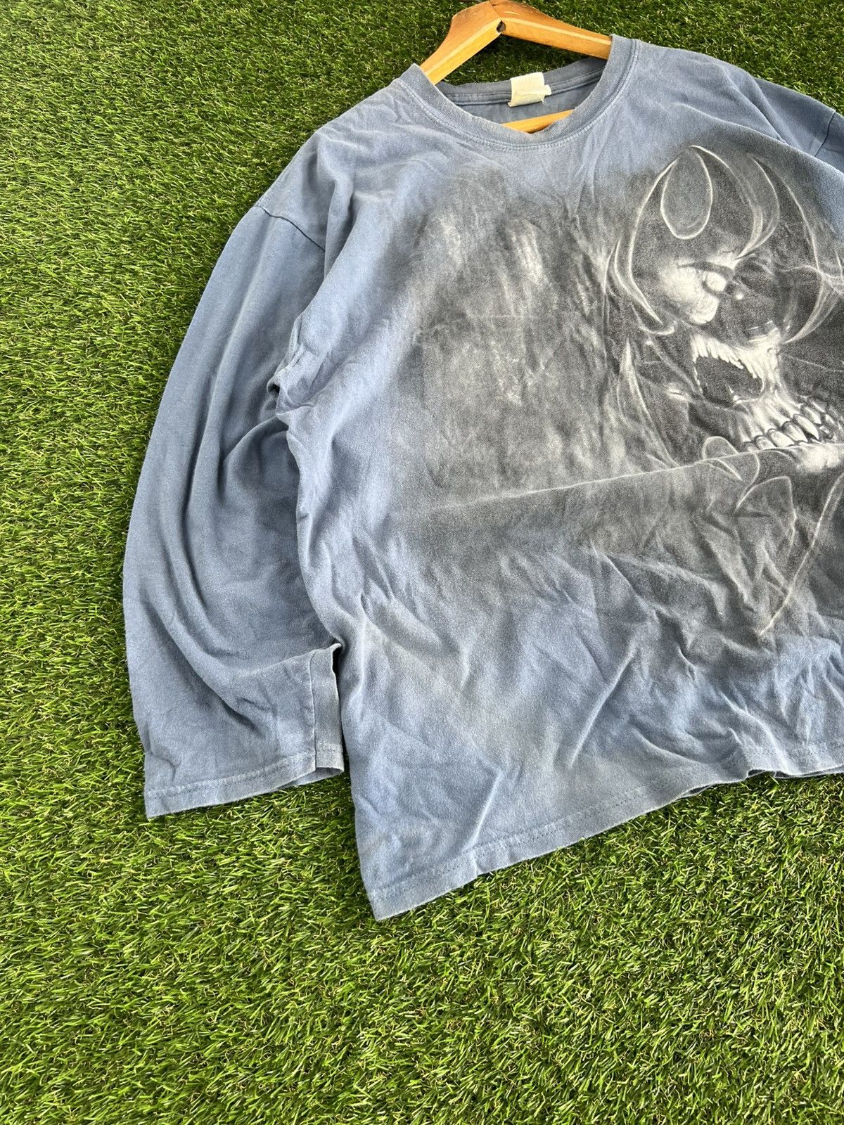Hysteric Glamour Japan Skull Long Sleeve T Shirt Like Mastermind Distressed Size US XL / EU 56 / 4 - 5 Thumbnail