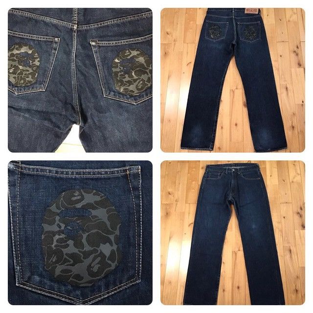 Bape 🔥Aoyama limited🔥 BAPE CAMO APE HEAD Denim Pants NIGO ★size M Size US 32 / EU 48 - 1 Thumbnail