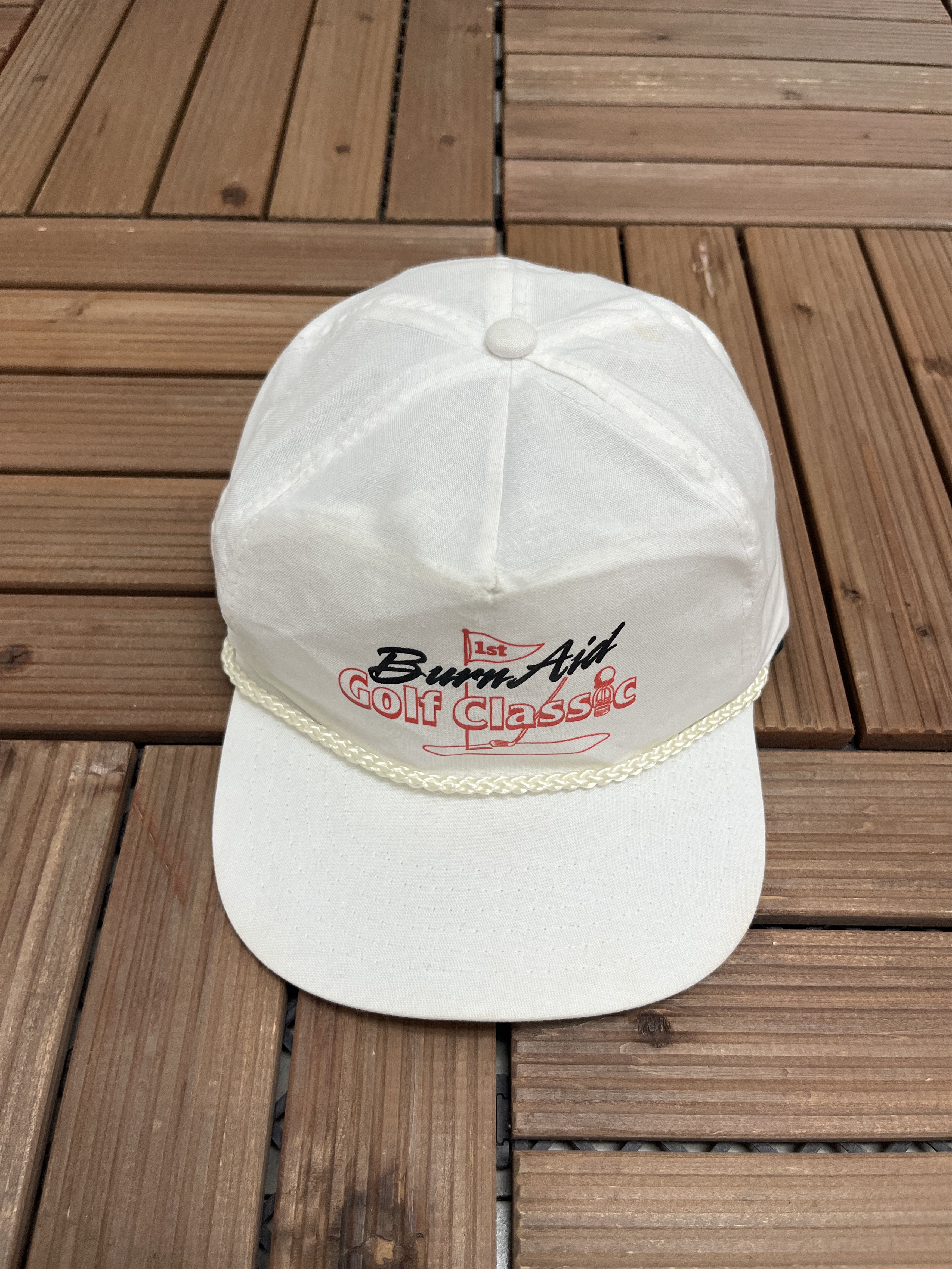 Vintage 1st Burn Aid Golf Classic Vintage White Snap Back Hat Cap Size ONE SIZE - 2 Thumbnail