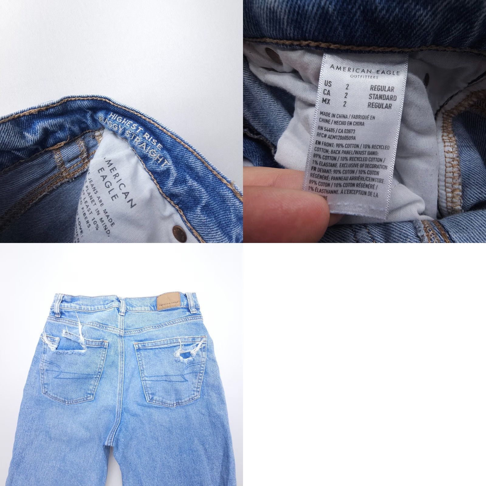 American Eagle Outfitters American Eagle Outfitters Jeans Size 2 Straight 5-Pocket Denim Light Wash Blue Women's Vintage No Rise High Rise 10.5in Size 26" / US 2 / IT 38 - 8 Thumbnail