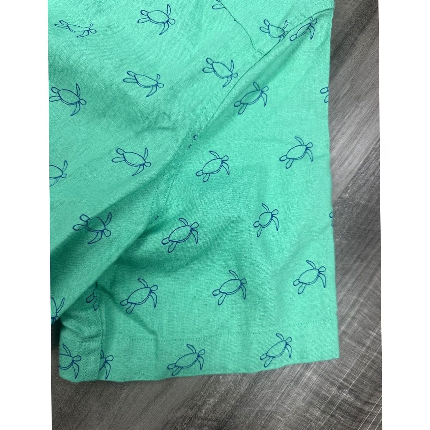 Southern Tide Southern Tide Linen Blend Turtle Cove Short Sleeve Sport Button Down - M Jade Green Men Shirts Mens Size US 31 - 4 Thumbnail