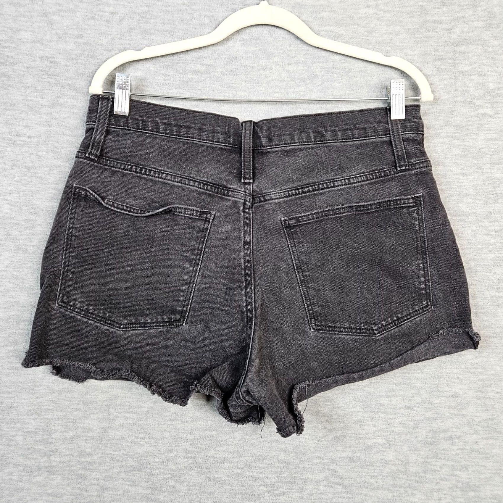 Madewell Madewell Denim Shorts Cut-Off High Rise Button Fly 31 Women's Size 31 Black Stretch 5-Pocket Casual Vintage No Size 24" / US 00 / IT 34 - 2 Thumbnail