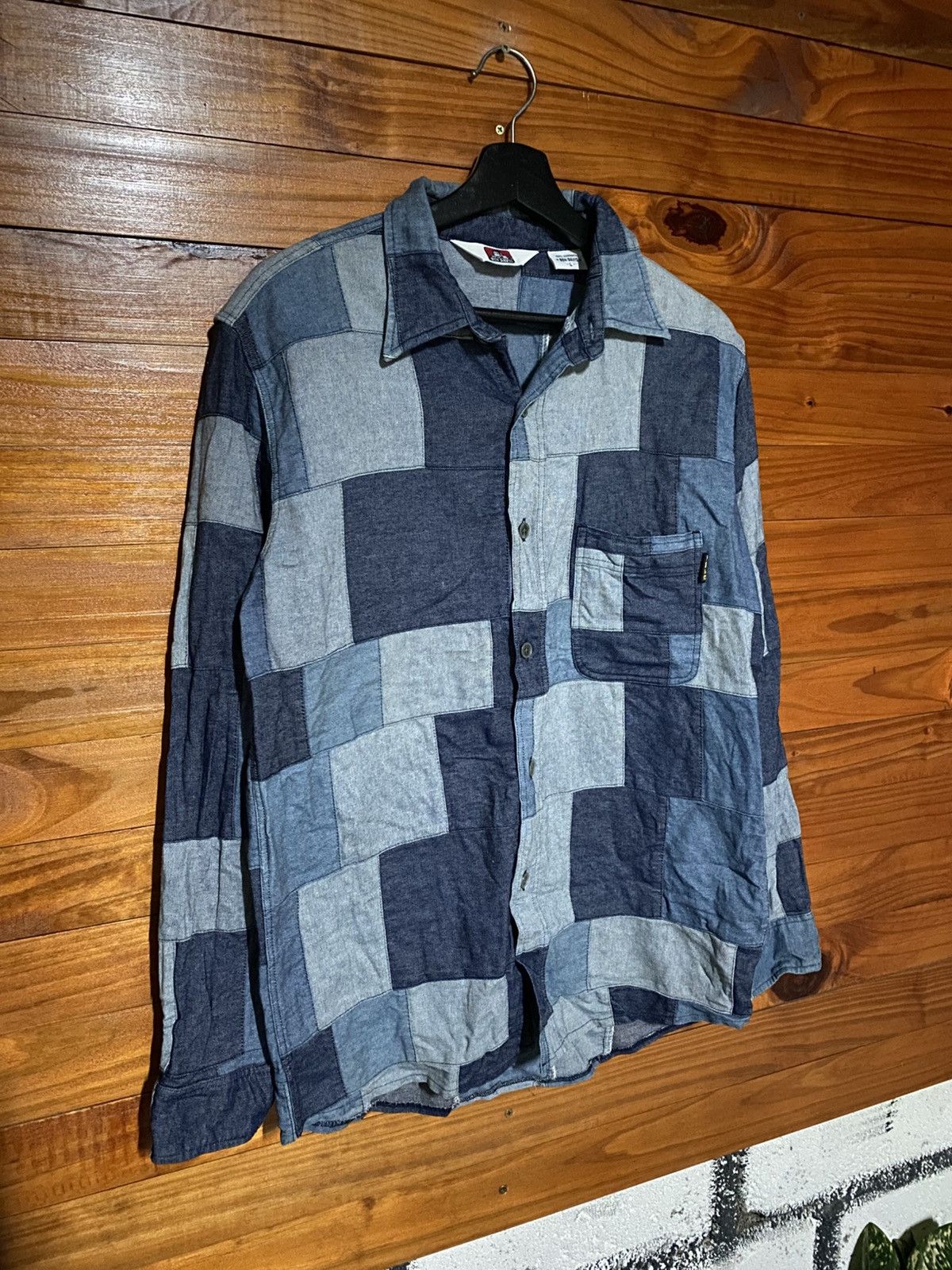 Ben Davis Ben Davis Patchwork Chambray Shirt Indigo Workwear Shirt Size US M / EU 48-50 / 2 - 5 Thumbnail
