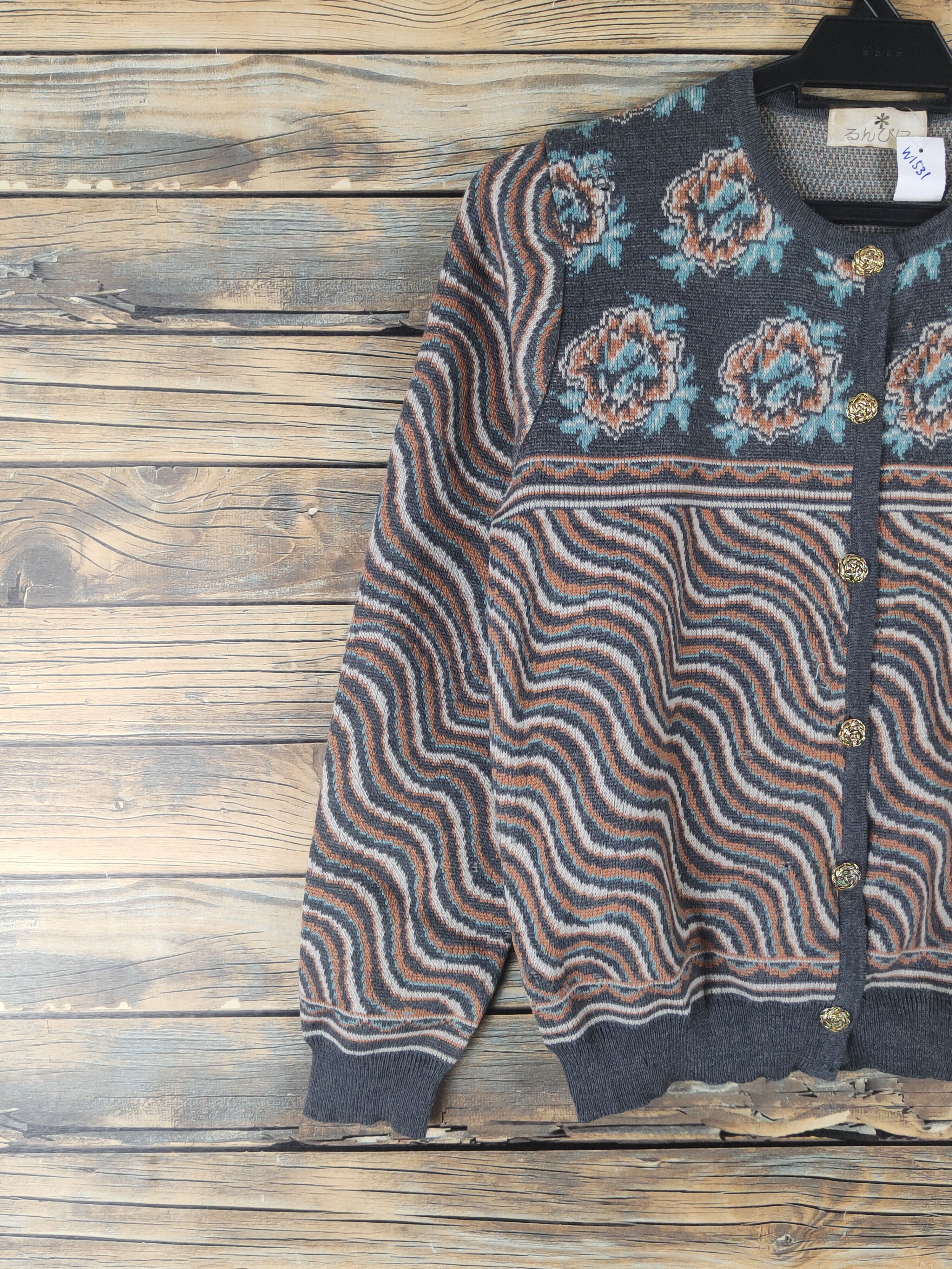 Homespun Knitwear × Japanese Brand Japanese Brand Dark Gray Knitwear Cardigan #W1531 Size S / US 4 / IT 40 - 4 Thumbnail