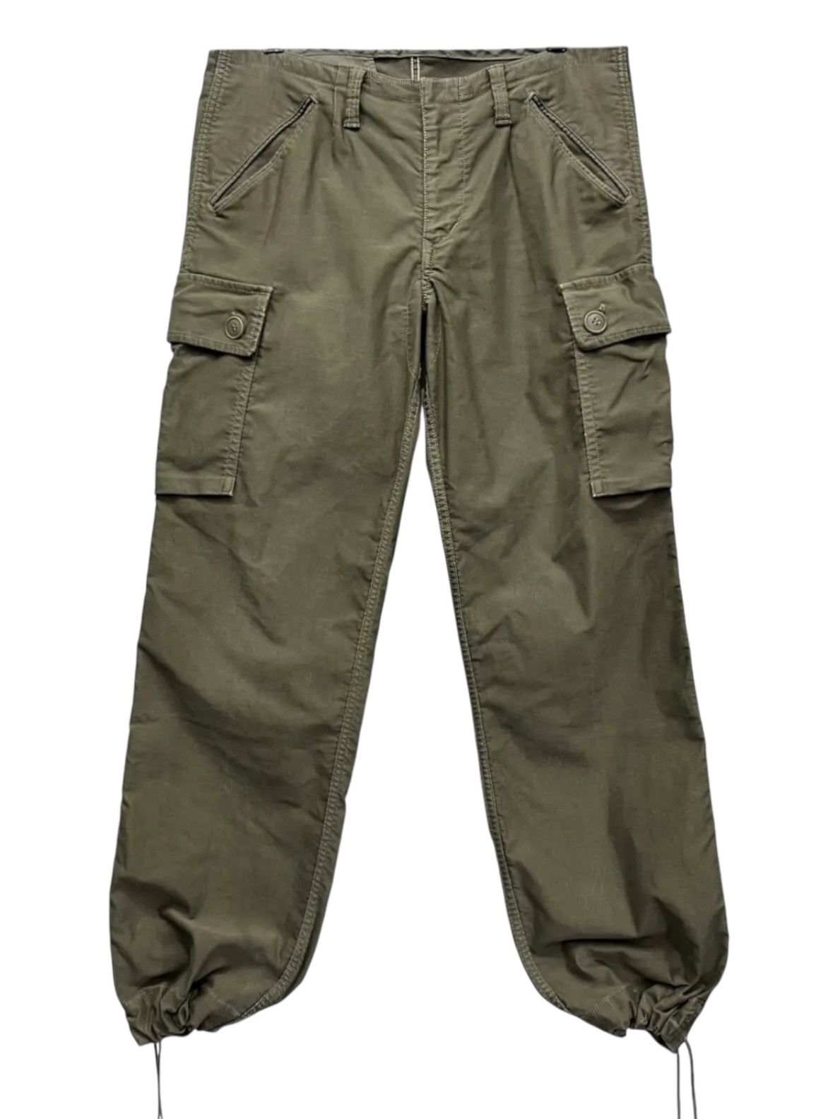 HOLLYWOOD RANCH MARKET HR MARKET Comfort Stretch Ctn Olive Drawstring Cargo Pants. Size US 34 / EU 50 - 1 Thumbnail