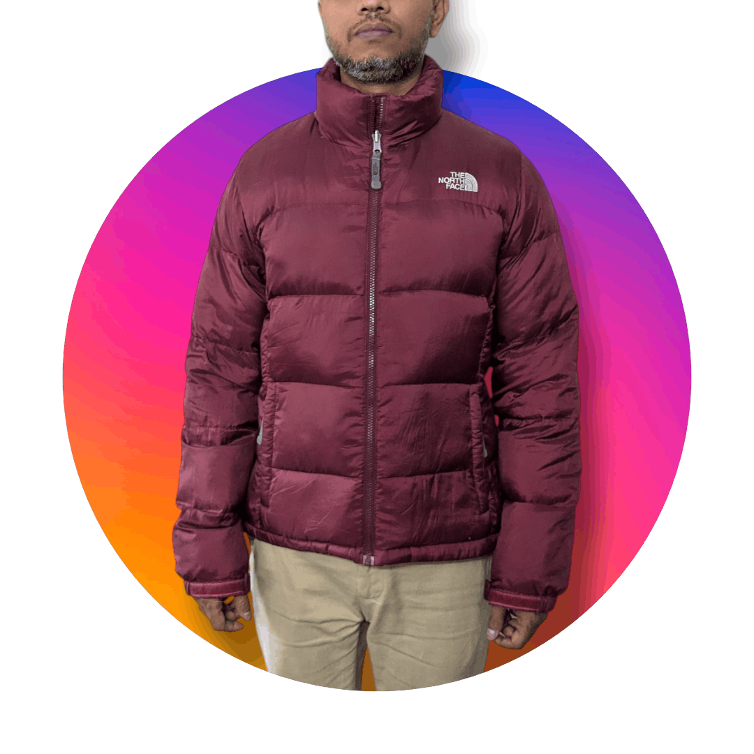 The North Face The North Face 700 series fitted nuptse iridescent dark red Size L / US 10 / IT 46 - 7 Thumbnail