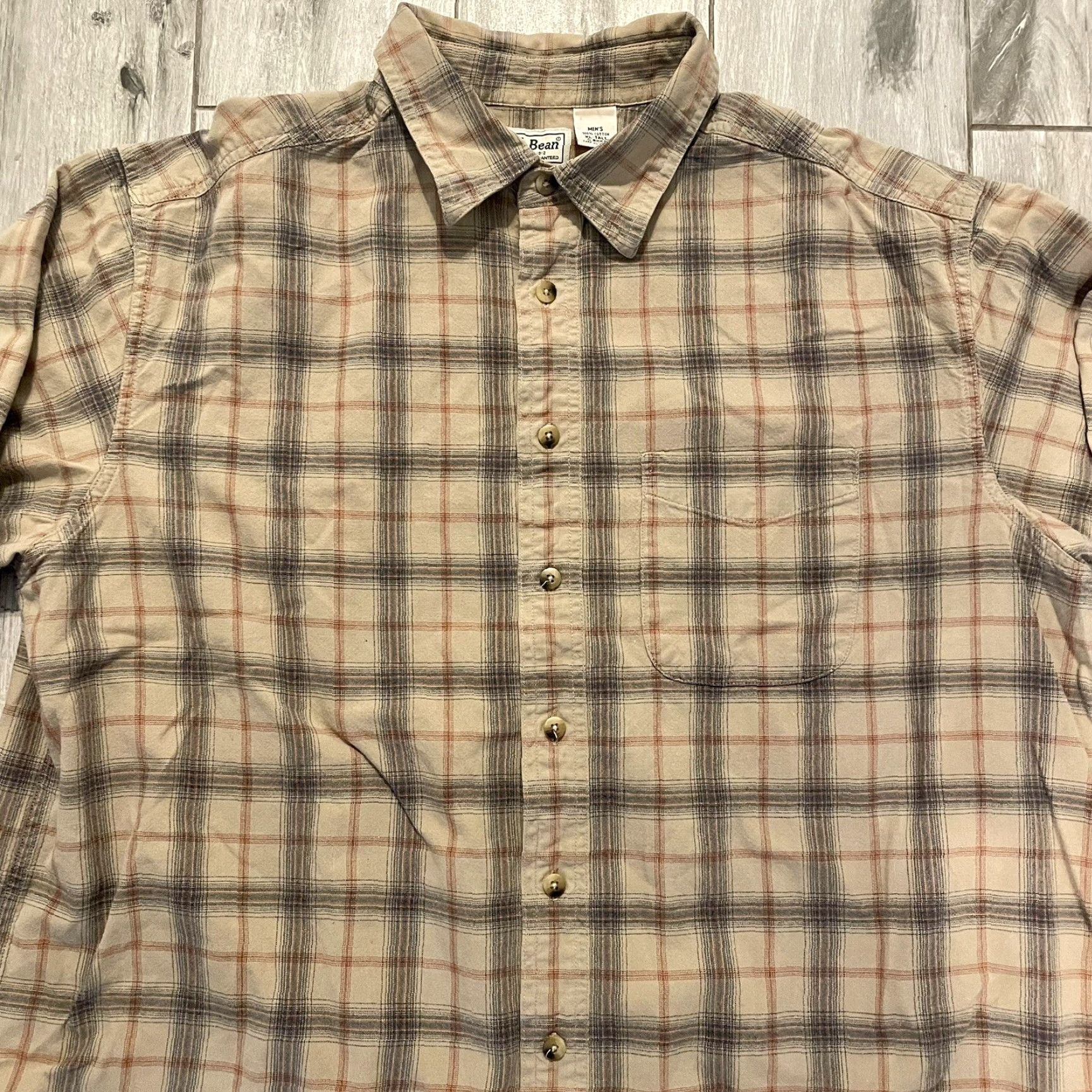 Vintage VINTAGE L.L. Bean Flannel Shirt Mens XLT Button-Down Plaid Brown Red 90s Classic Western USA Outdoor Belted Pocketed Easy Care Breather Size US XL / EU 56 / 4 - 3 Thumbnail