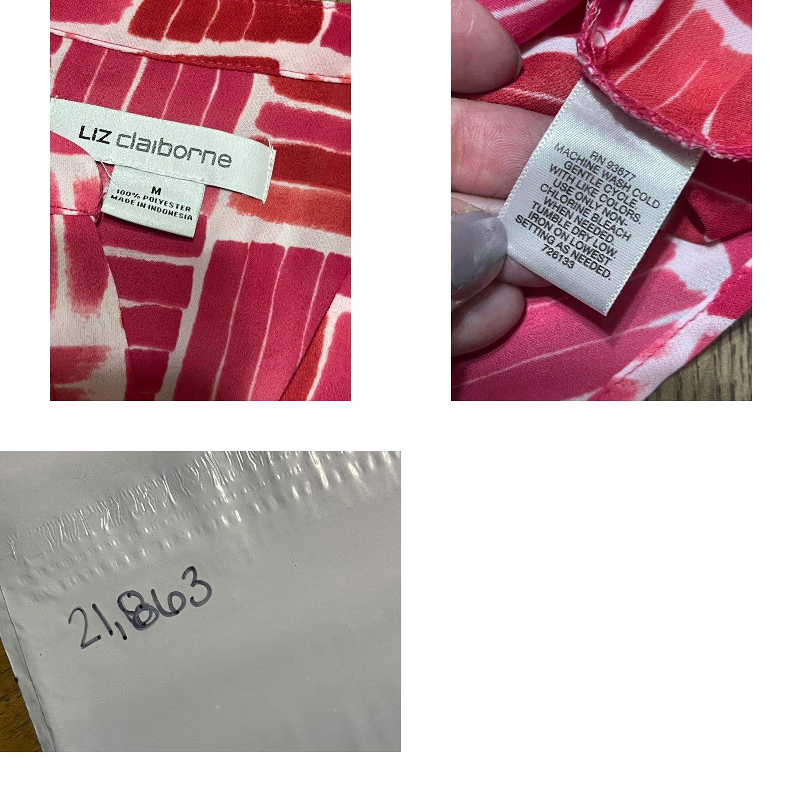 Liz Claiborne Liz Claiborne Shirt Women's Medium Button-Up Long Sleeve Pink Red White Casual Modern Button-Up Dick? Size M / US 6-8 / IT 42-44 - 8 Thumbnail