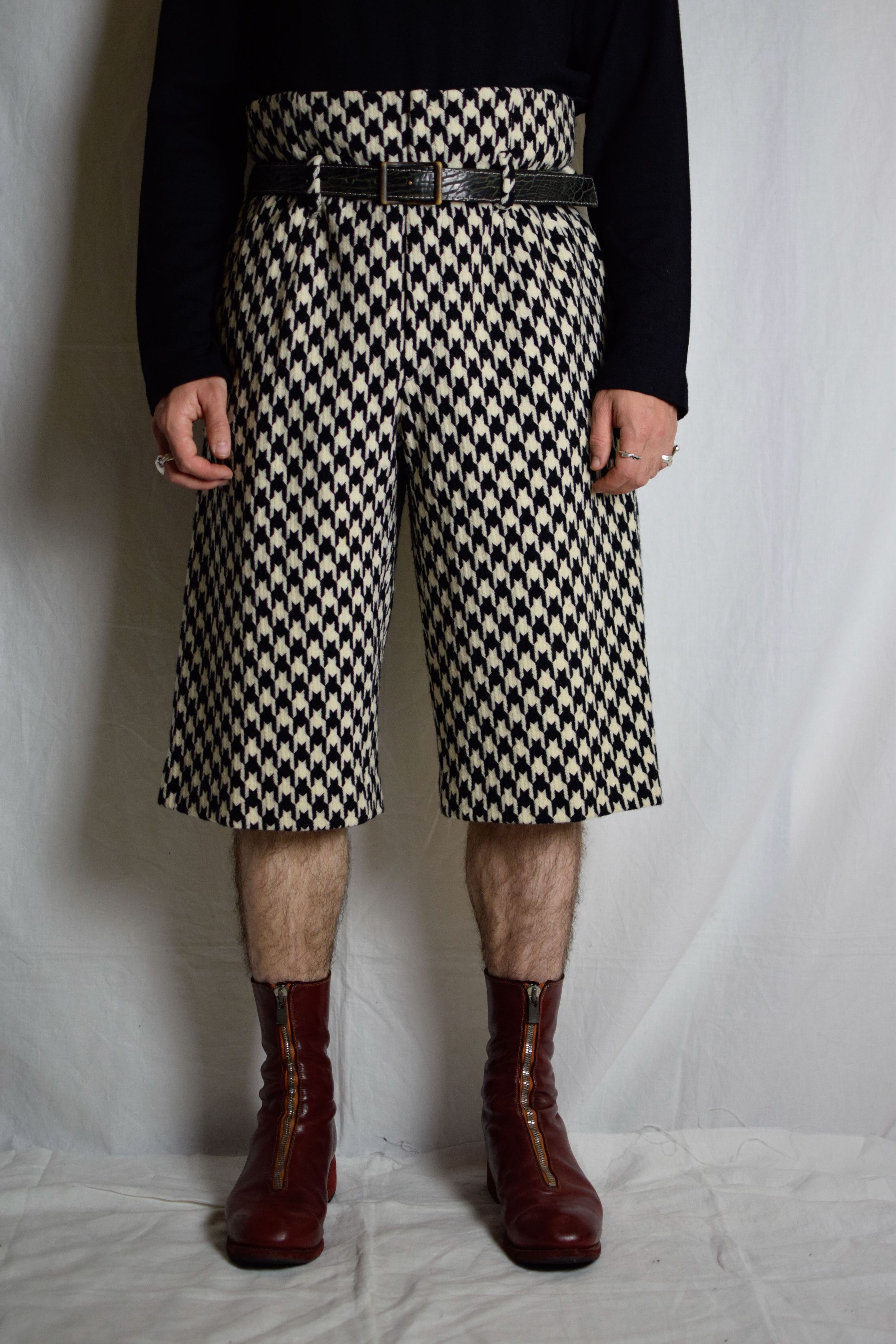 Yohji Yamamoto Yohji Yamamoto Houndstooth Wide Pants - FU-P15-143 Size US 30 / EU 46 - 1 Thumbnail