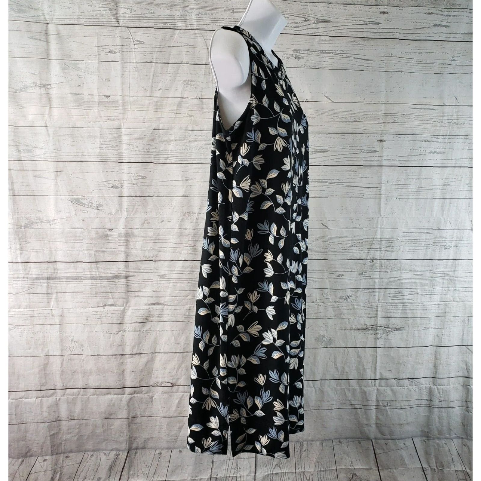 J. Jill J Jill Wearever Collection Dress Womens Sz XS Black Blue Floral Sleeveless Size XS / US 0-2 / IT 36-38 - 4 Thumbnail