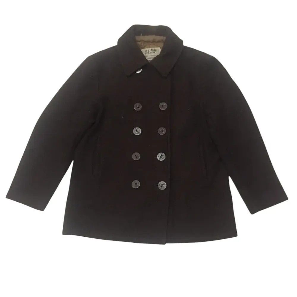 Schott × Vintage Vintage Schott NYC U.S 740N Pea Wool Coat Jacket Size US L / EU 52-54 / 3 - 1 Thumbnail