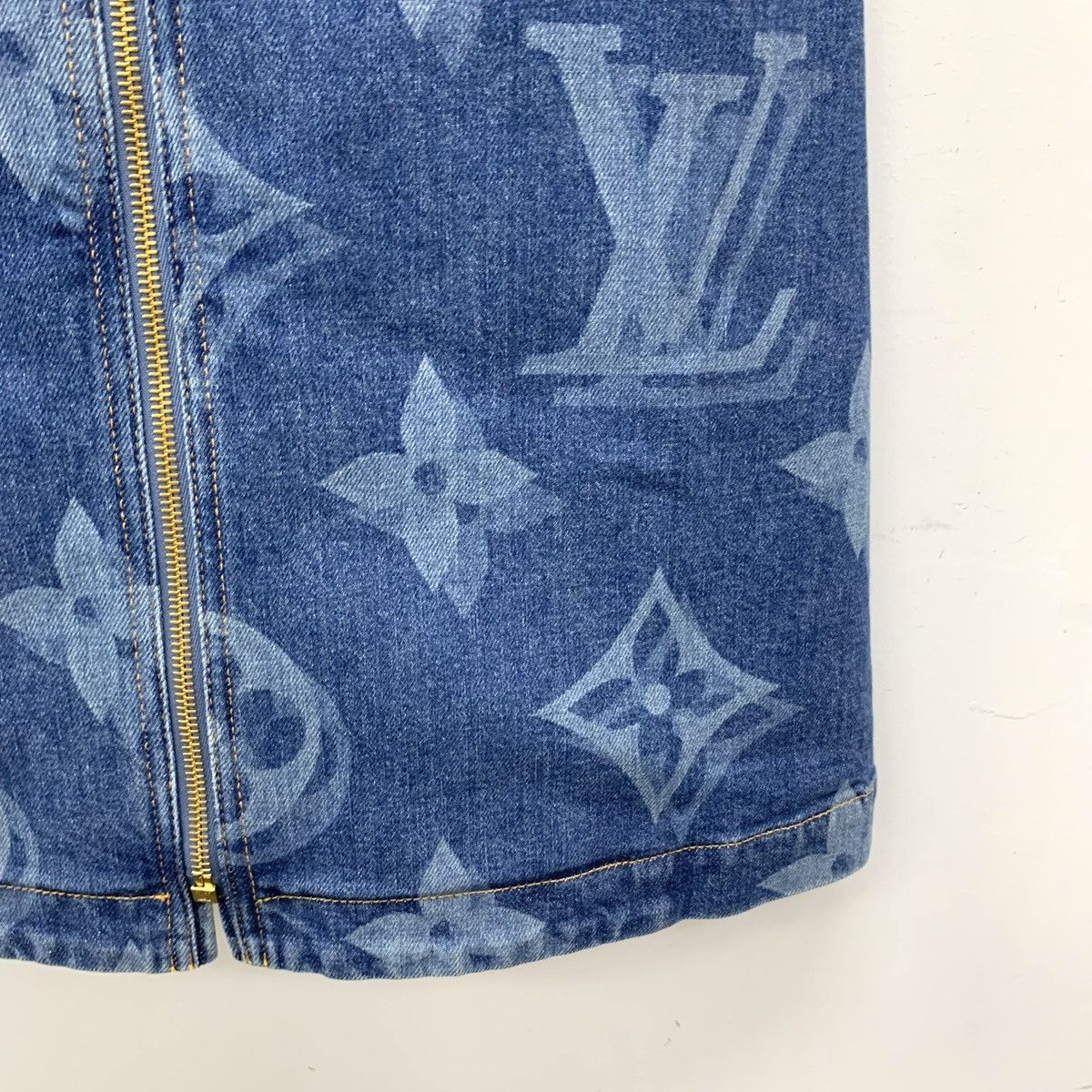Louis Vuitton Louis Vuitton navy blue logo full print denim dress Size XS / US 0-2 / IT 36-38 - 5 Thumbnail