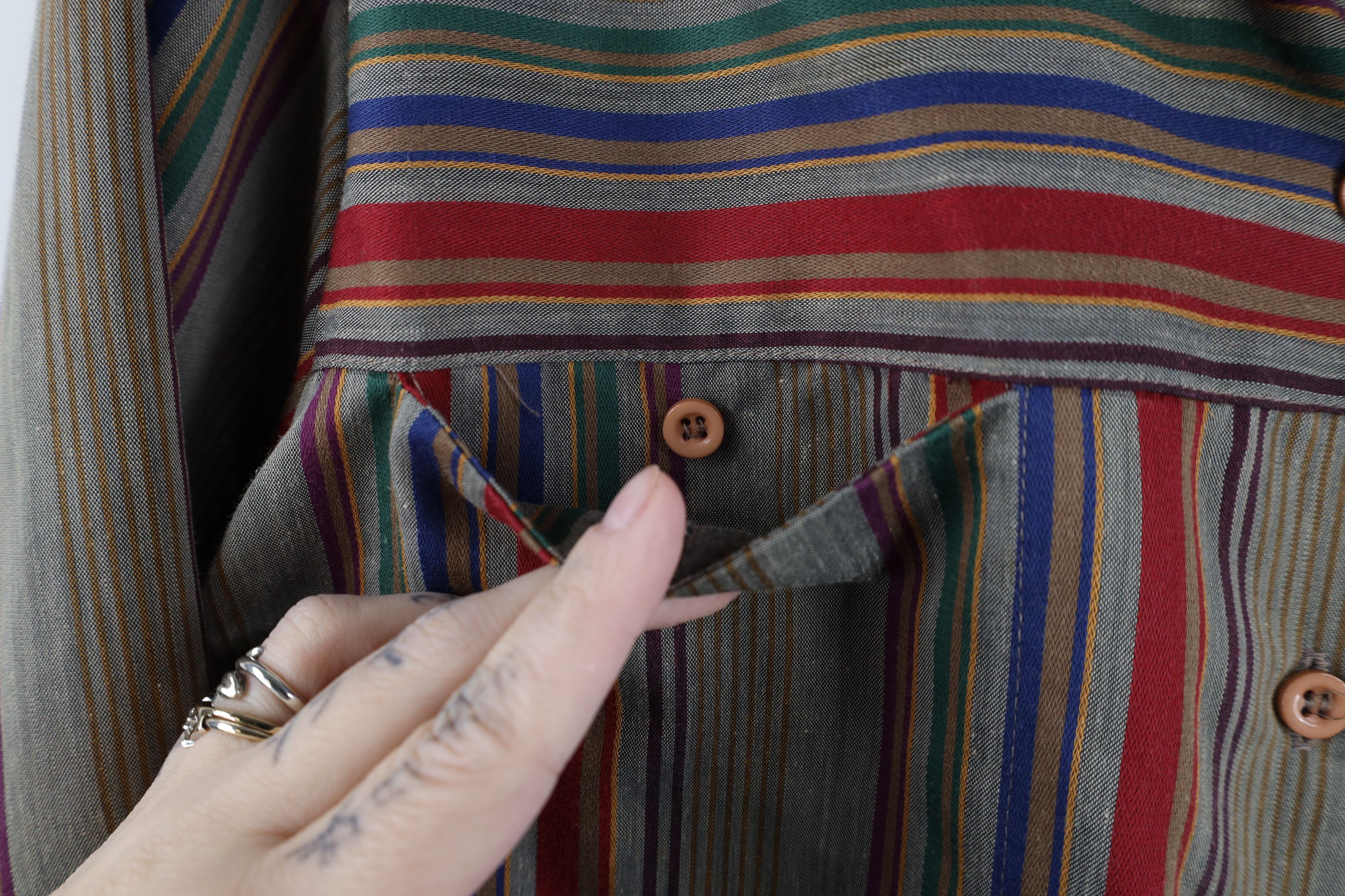 Vintage Vintage 70s Streetwear Striped Collared Button Shirt USA Size XS / US 0-2 / IT 36-38 - 4 Thumbnail
