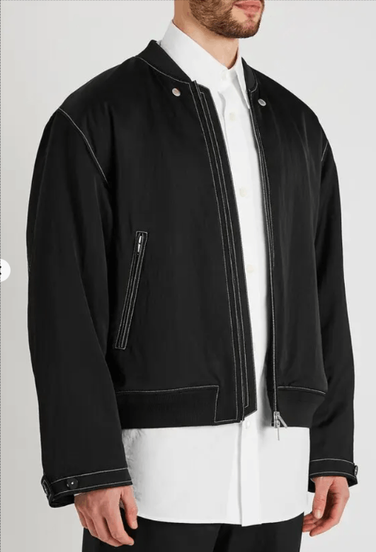 Jil Sander JIL SANDER BLACK Satin Patch Bomber jacket MA-1 Size US XL / EU 56 / 4 - 15 Thumbnail
