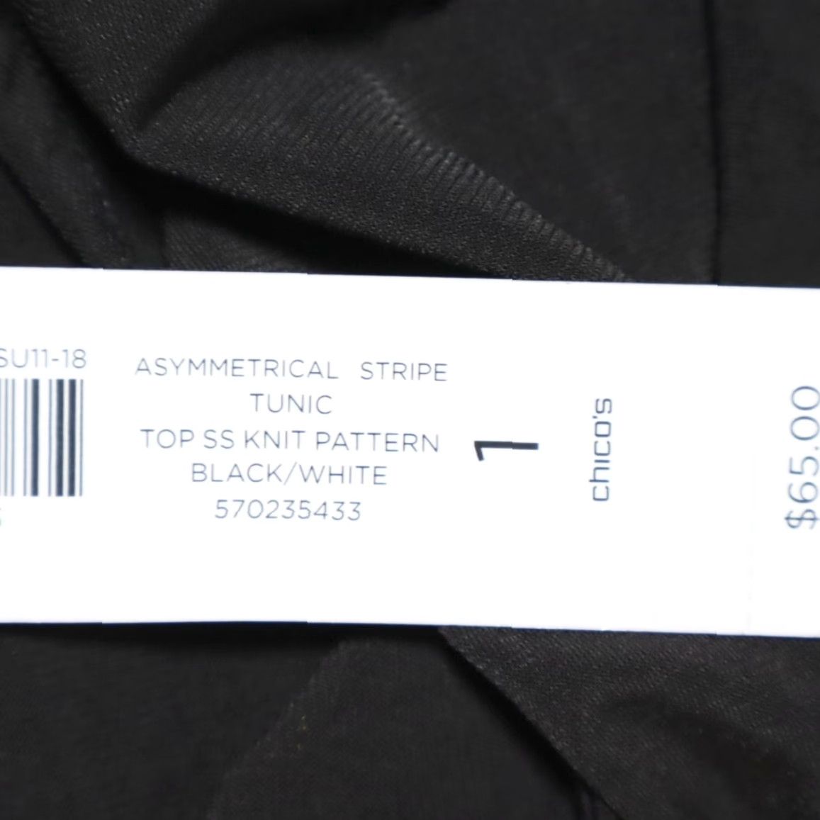 Vintage Chicos Shirt Black Women's 1 Chicos Asymmetrical Stripe Tunic Stretch Solid Shirt 18in Chest 26in Length Womens Size XS / US 0-2 / IT 36-38 - 6 Thumbnail