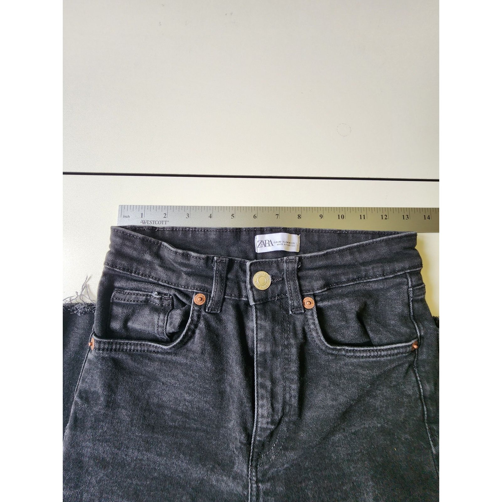 Zara Vintage Zara Black Flare Wide Leg Jeans Womens 4 Size 27" / US 4 / IT 40 - 4 Thumbnail