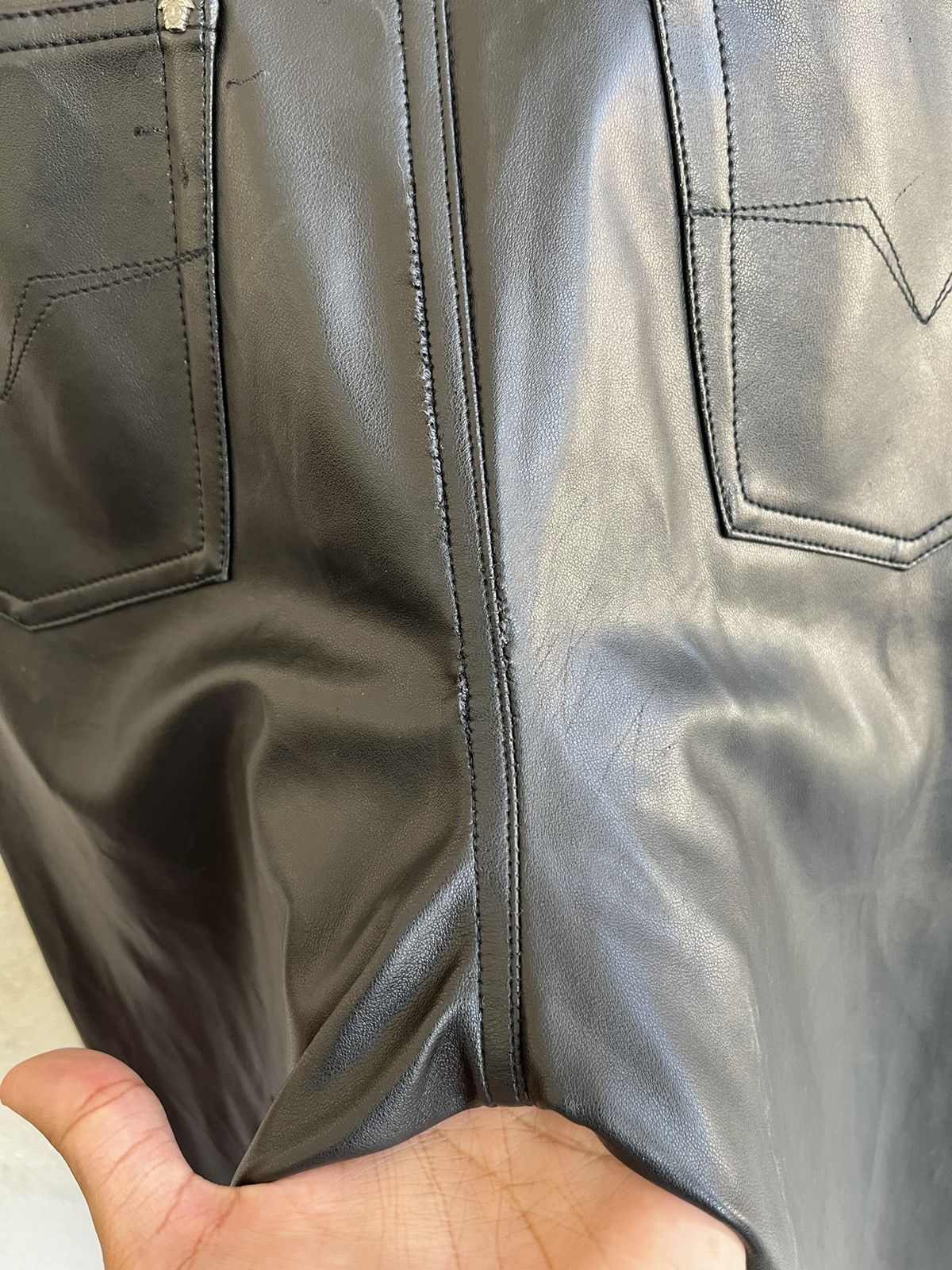 Versace Jeans Couture Versace Jeans Couture Black Leather Pants Size US 28 / EU 44 - 15 Thumbnail