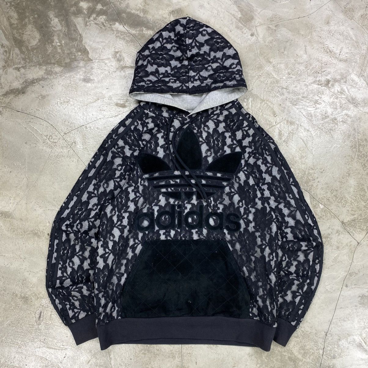 Adidas × Jeremy Scott Lace Pattern Vneck Hoodie Size US S / EU 44-46 / 1 - 1 Thumbnail
