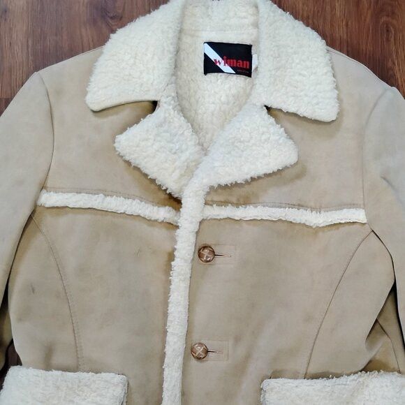 Other Vintage Wiman Western Shearling Suede Leather Coat Jacket Size US L / EU 52-54 / 3 - 1 Thumbnail
