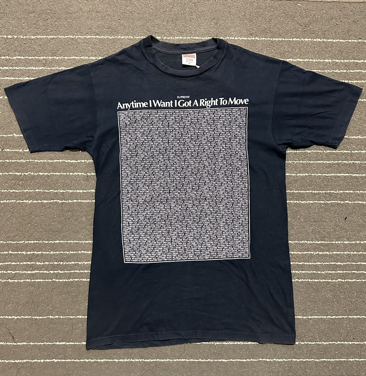 Vintage supreme anytime I want I got a right to move tshirt