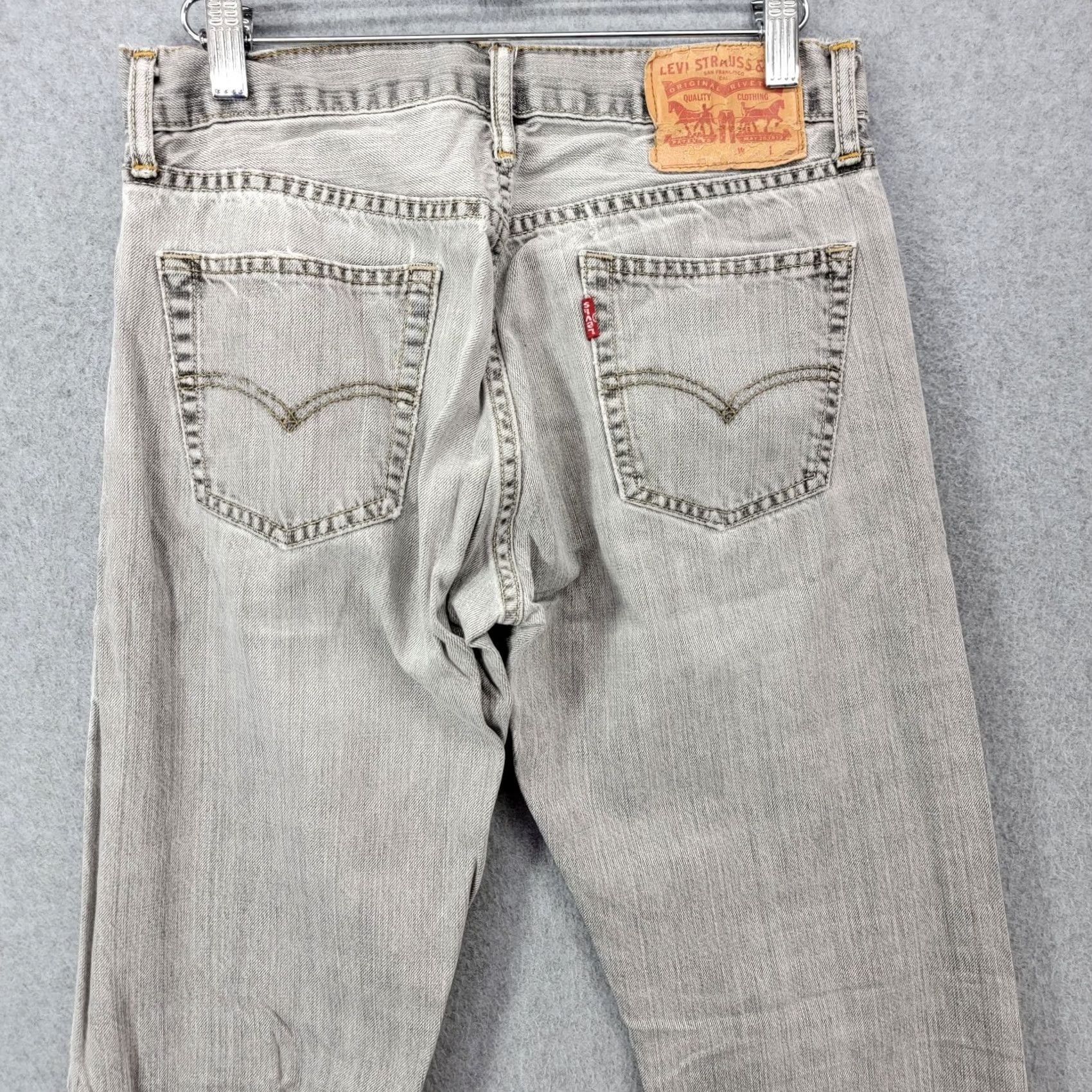 Levi's Levi's Jeans Mens 30x32 Gray Slim Fit Modern Western Denim Straight 5-Pocket Jeans Slim Sh fit Mens 90s City Pattern Solid Medium Wash Gray Size US 30 / EU 46 - 6 Thumbnail