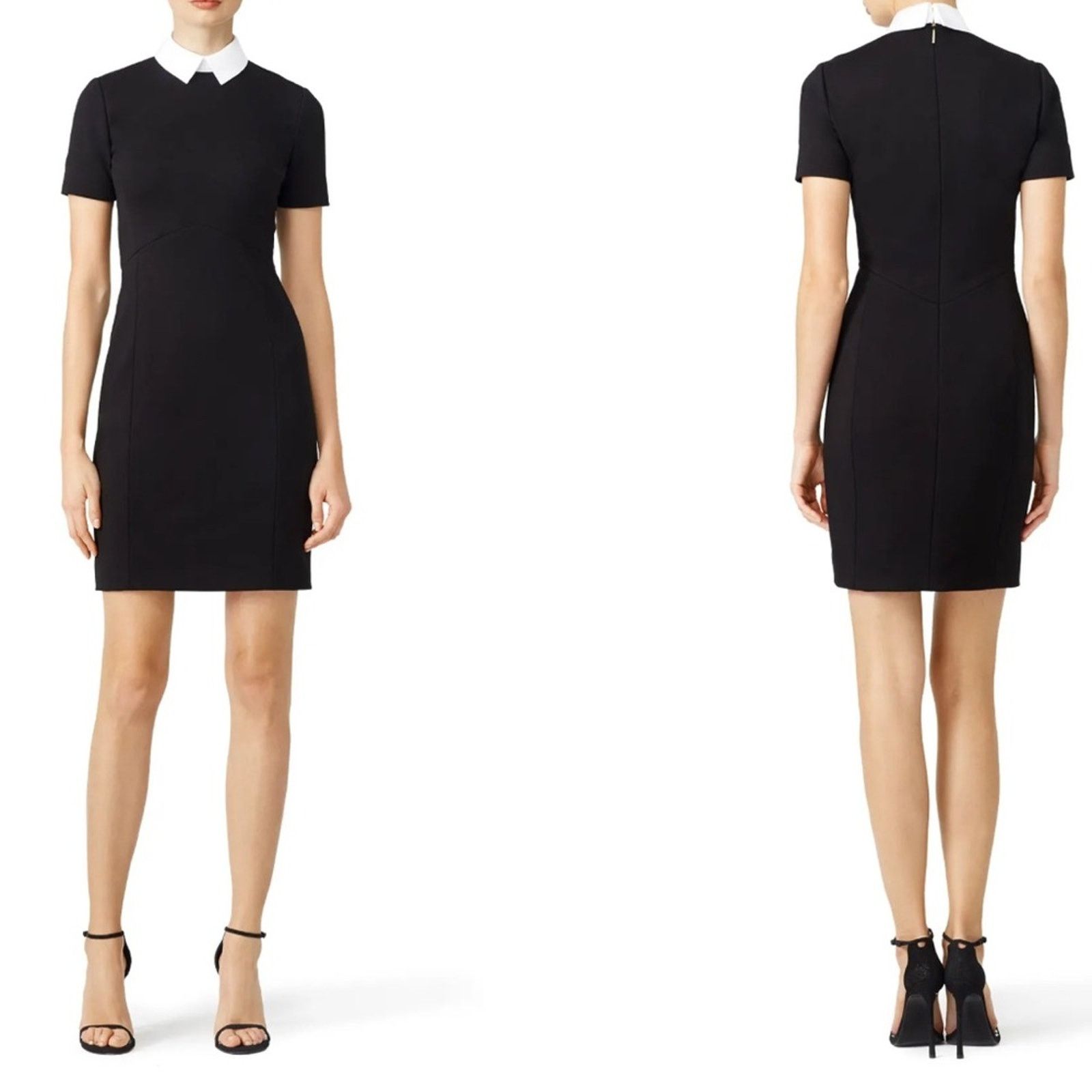 Jason Wu RTR Jason Wu Collection Black Contrast Collar Ponte Dress Size XS / US 0-2 / IT 36-38 - 1 Thumbnail