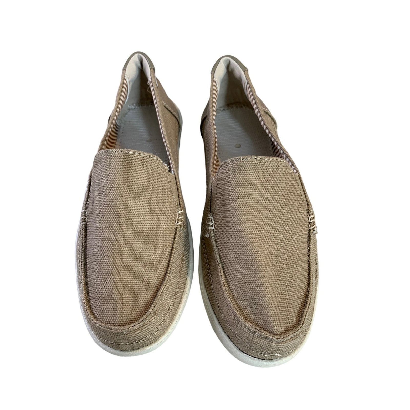 Crocs Crocs Canvas Slip on Boat Shoes Loafers Biege Women's Sze 6 Size US 6 / IT 36 - 2 Thumbnail