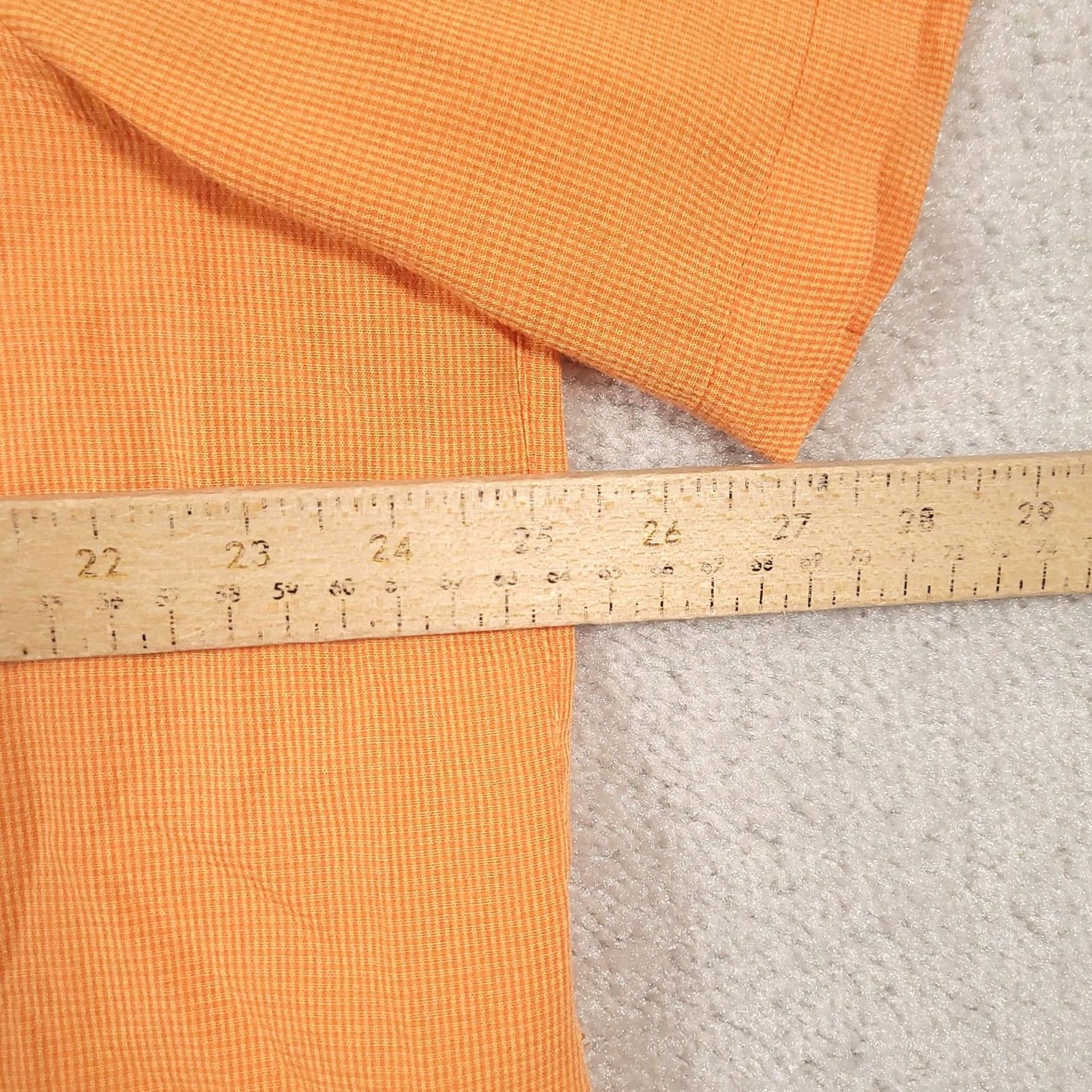 Vintage C.J. Banks Shirt Womens 1X Orange Short Sleeve Button Front Rayon Blend Pockets Size XL / US 12-14 / IT 48-50 - 5 Thumbnail