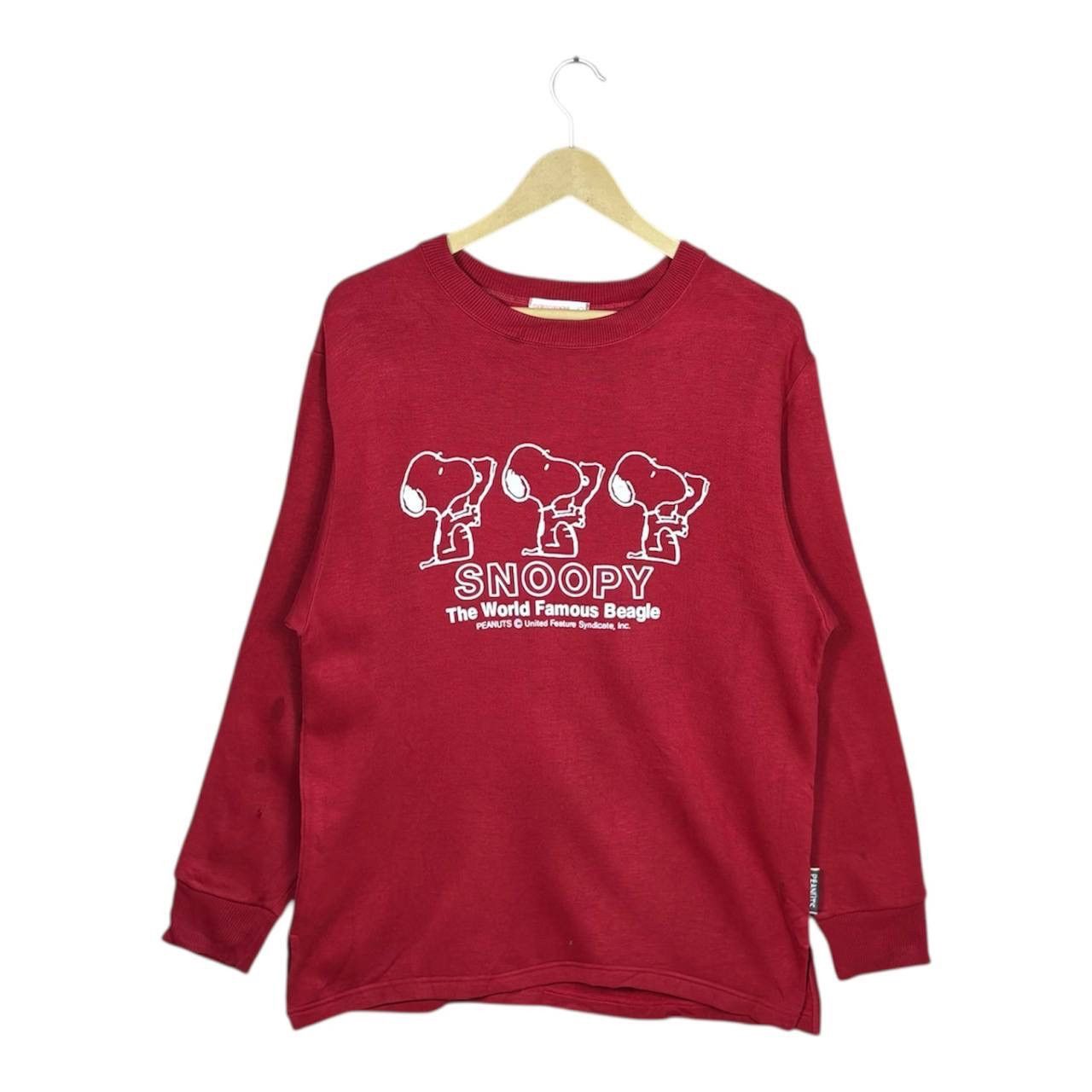 Peanuts Vintage 90s Peanuts Snoopy Crewneck Sweatshirt Red Size L Size US L / EU 52-54 / 3 - 1 Thumbnail