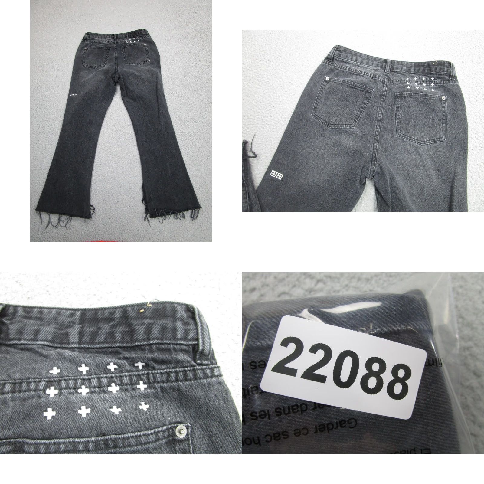 Ksubi Ksubi Jeans Womens 27 Black Skinny Kickn Beat Up Bootcut Distressed Denim Goth Size 27" / US 4 / IT 40 - 10 Thumbnail