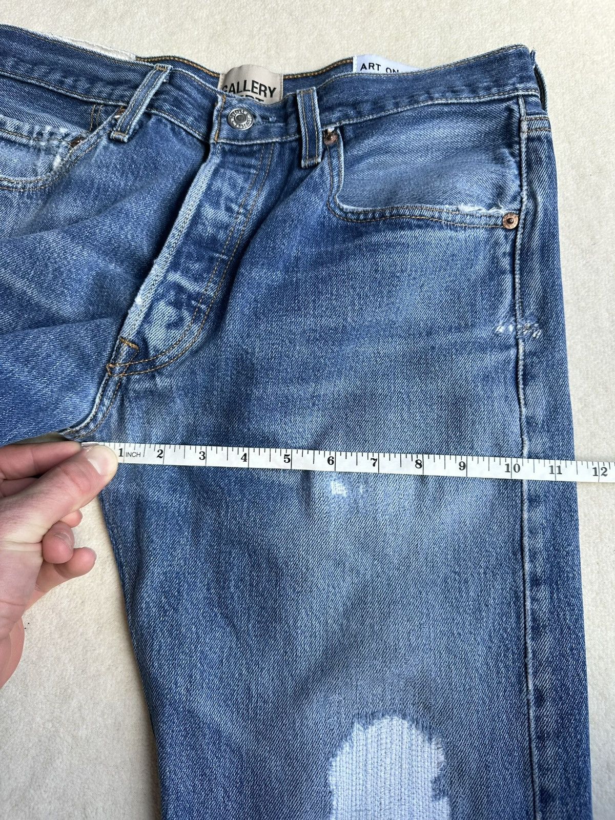 Gallery Dept. $535 Gallery Dept straight leg distressed jeans 30 x 32 Size US 30 / EU 46 - 6 Thumbnail