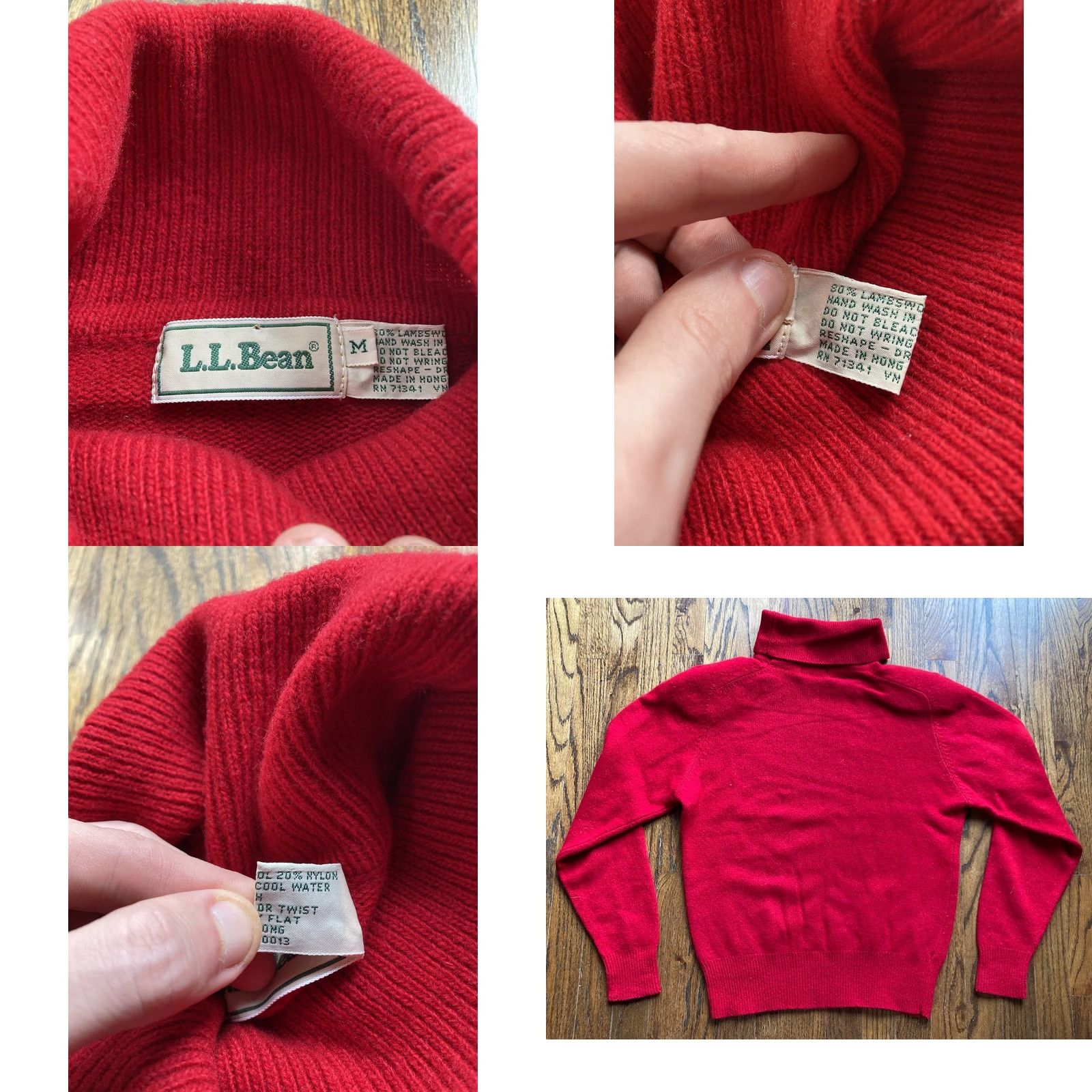 Vintage VINTAGE L.L. Bean Sweater Womens Size M Wool Turtleneck Red Knit Padded Pullover Long Sleeve Shoulder Pads Merchants Allowance: None Size M / US 6-8 / IT 42-44 - 8 Thumbnail