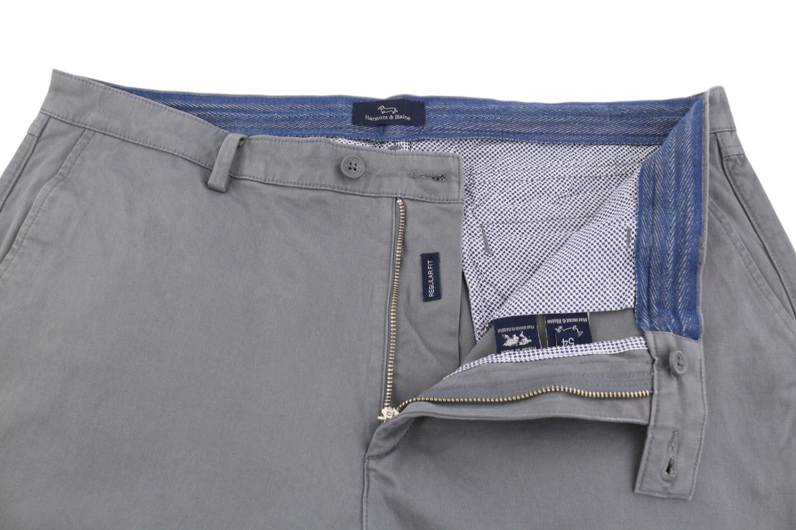 Harmont & Blaine 54 W37 Grey Regular Turn-Up Chino Trousers 89122 Size US 37 - 5 Thumbnail