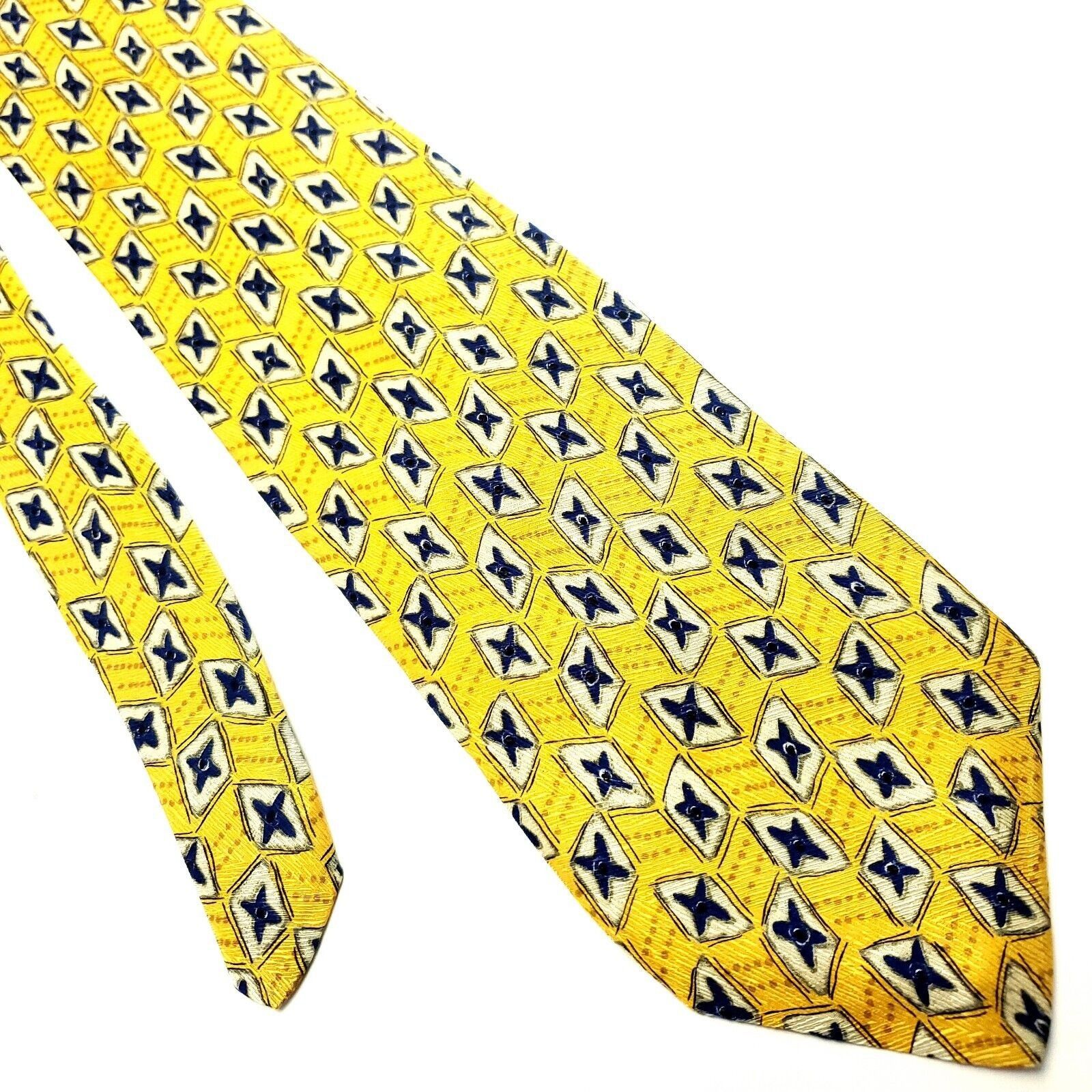 Robert Talbott Robert Talbott Studio Yellow Silk Tie Woven Wide Geometric Size ONE SIZE - 1 Thumbnail