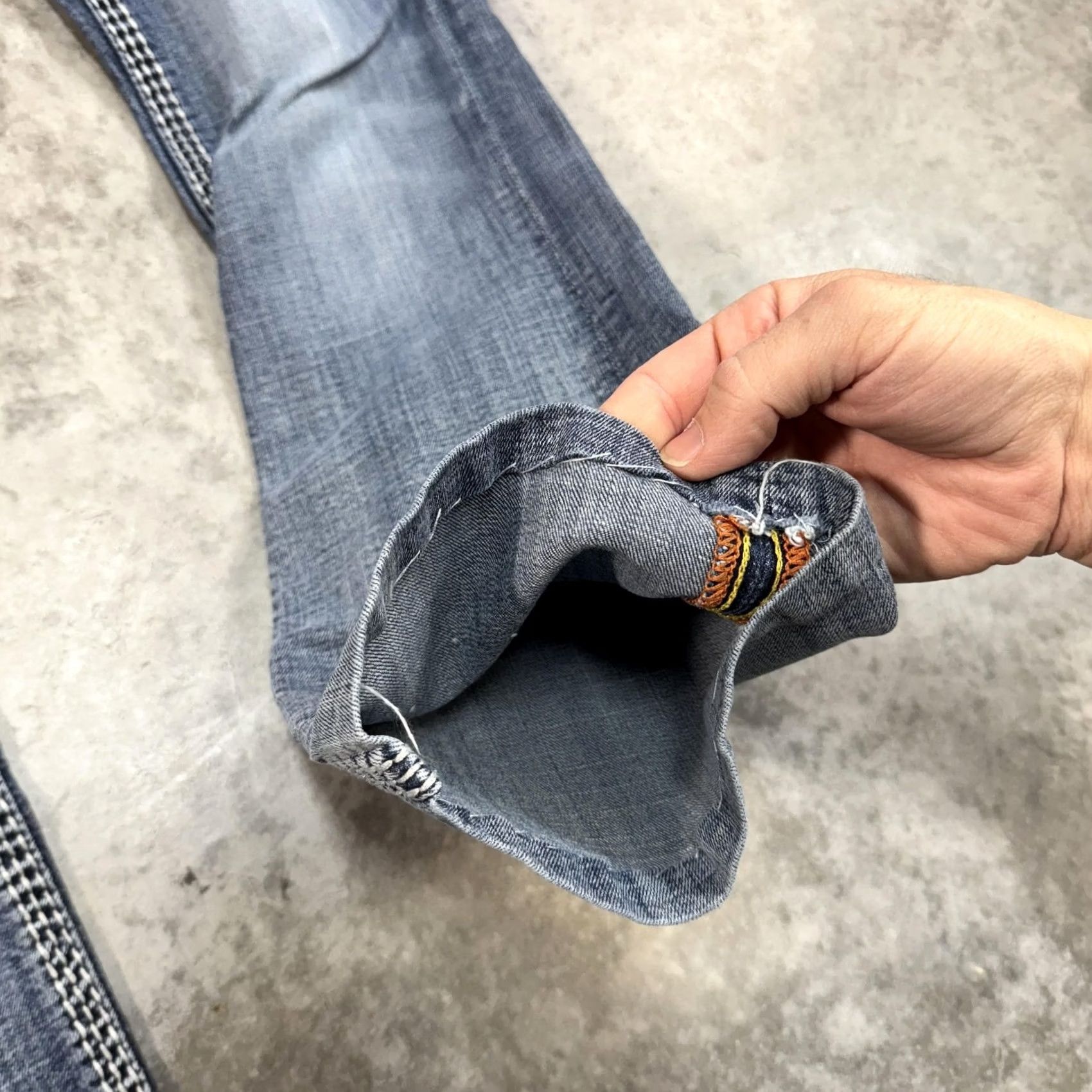 Vintage Rock Revival Jeans Women's 29 Blue Distressed Bootcut Embroidered Pockets Rhinestone Logo 90s 00s Vintage Inspired Size 29" - 4 Thumbnail