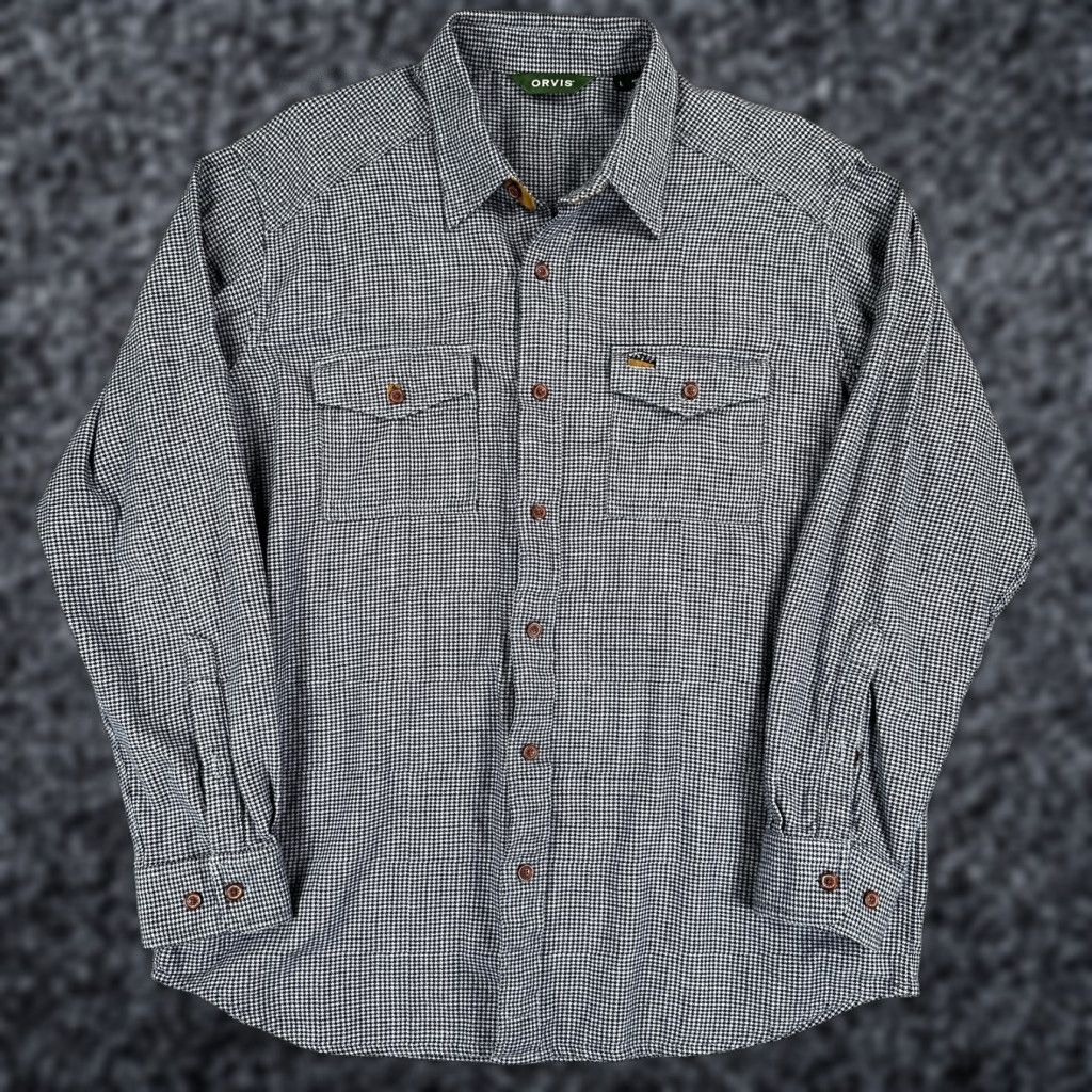 Orvis Orvis Shirt Mens Large Gray Check Long Sleeve Button Front Pockets Size US L / EU 52-54 / 3 - 1 Thumbnail