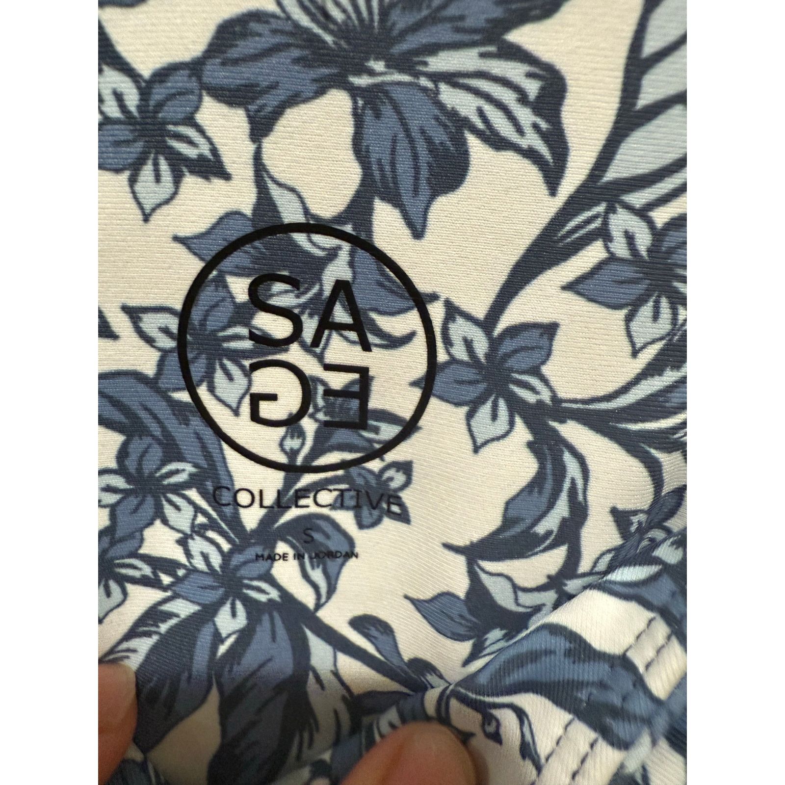 Other SAGE Collective Floral Sports Bra Blue White Racerback S Size S / US 4 / IT 40 - 4 Thumbnail