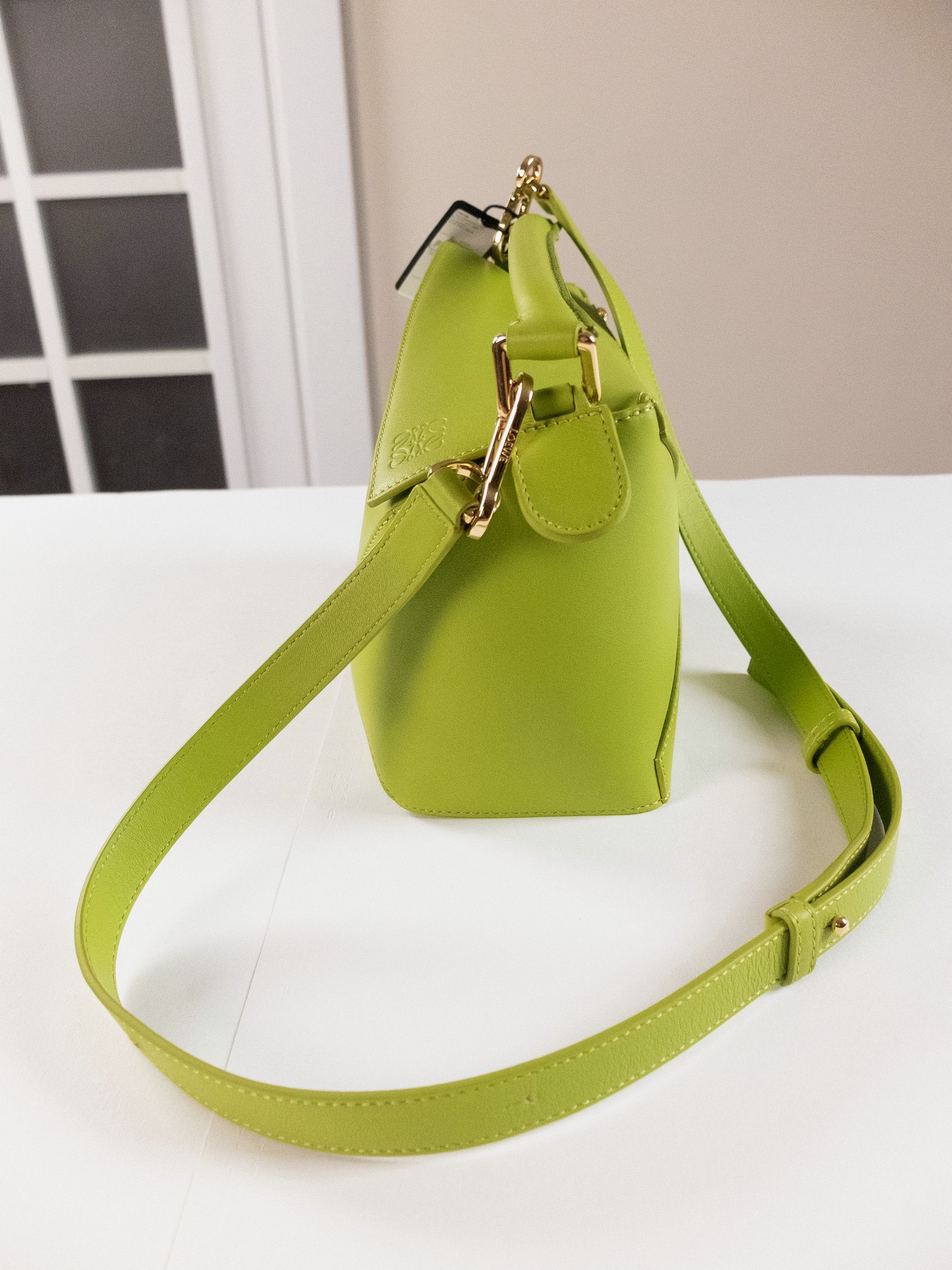 Loewe LOEWE Puzzle Edge small meadow green leather shoulder bag Size ONE SIZE - 6 Thumbnail