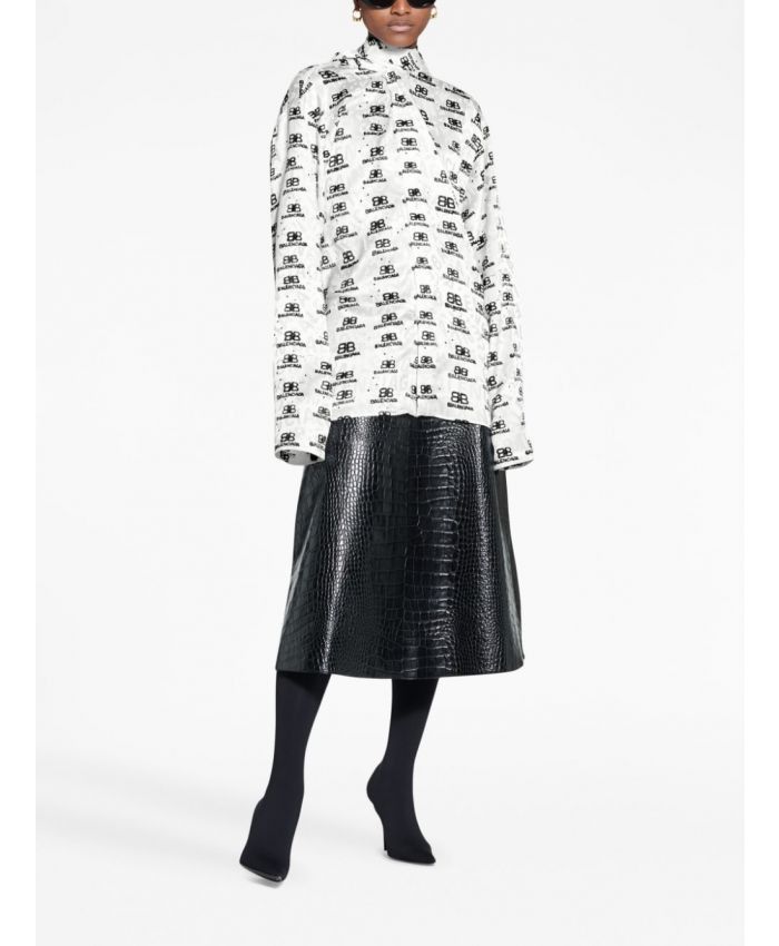 Balenciaga o1bcso1str0125 Swing Blouse in Black/White Size S / US 4 / IT 40 - 6 Thumbnail