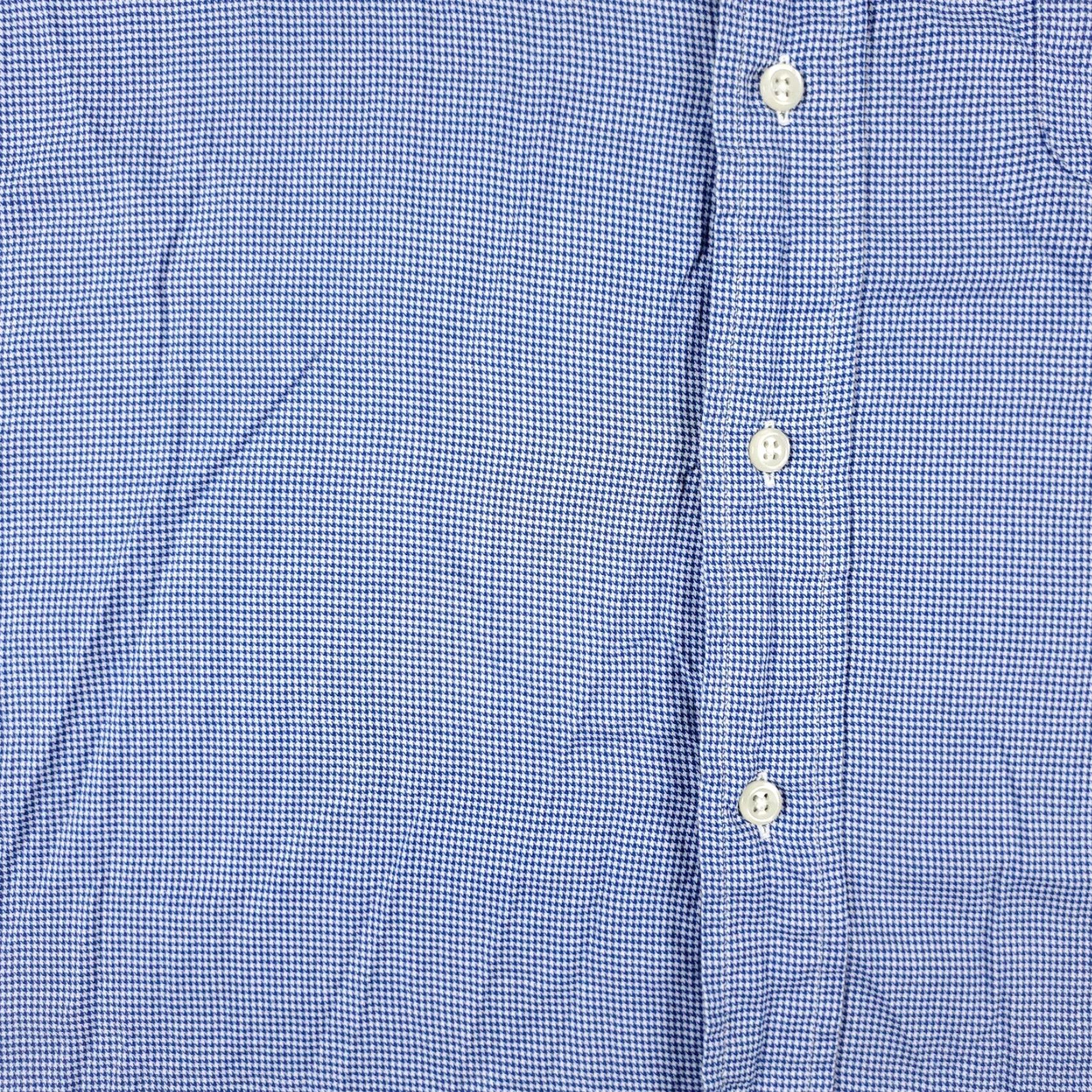 Ralph Lauren Ralph Lauren Dress Shirt Men 16.5 Blue Houndstooth Button Up Long Sleeve Collared Non-Iron Regular Fit US Shipping Size 42R - 3 Thumbnail