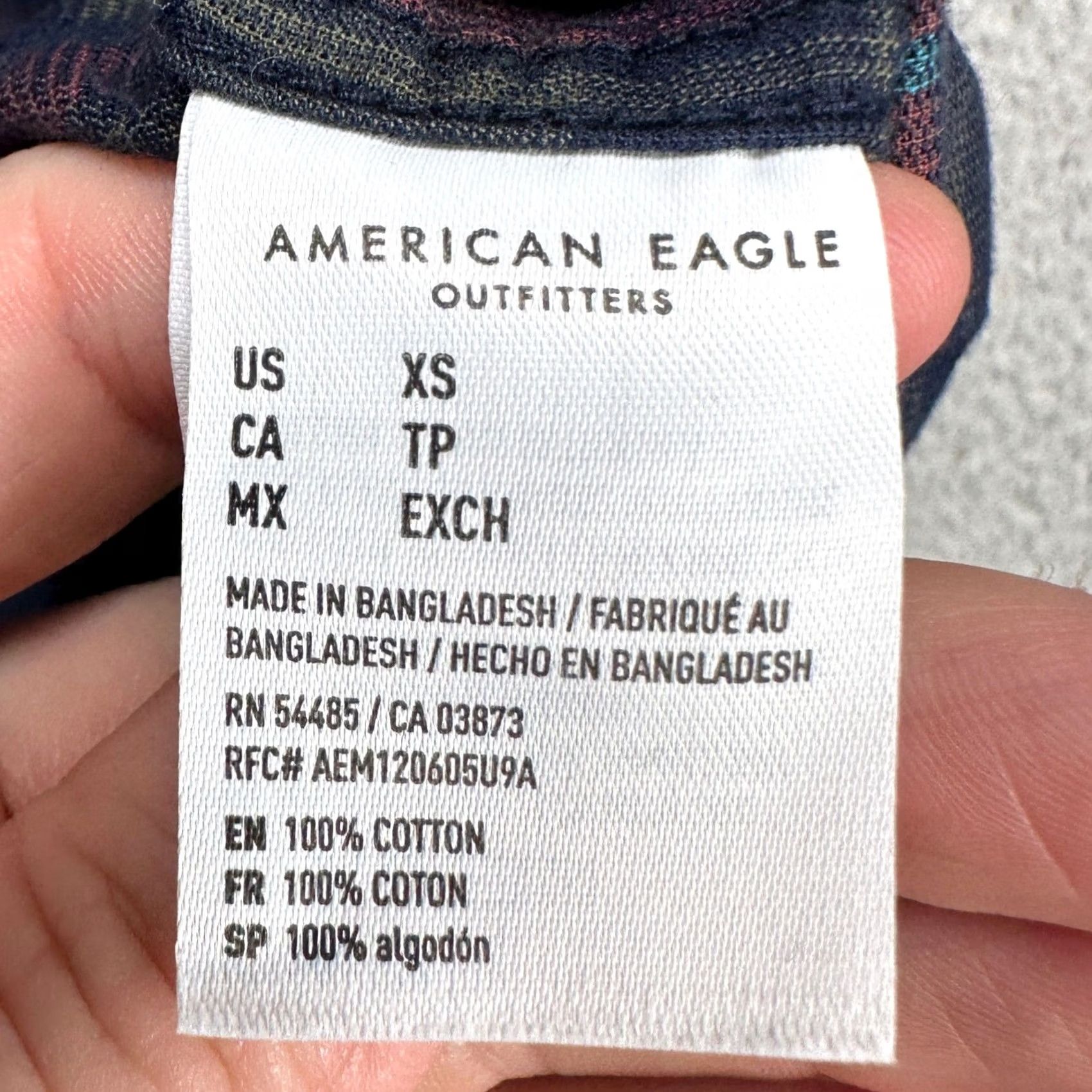 Vintage VINTAGE American Eagle Corduroy Shirt Men XS Blue Red Plaid Classic Button Up Pocket NEW Size US XS / EU 42 / 0 - 5 Thumbnail