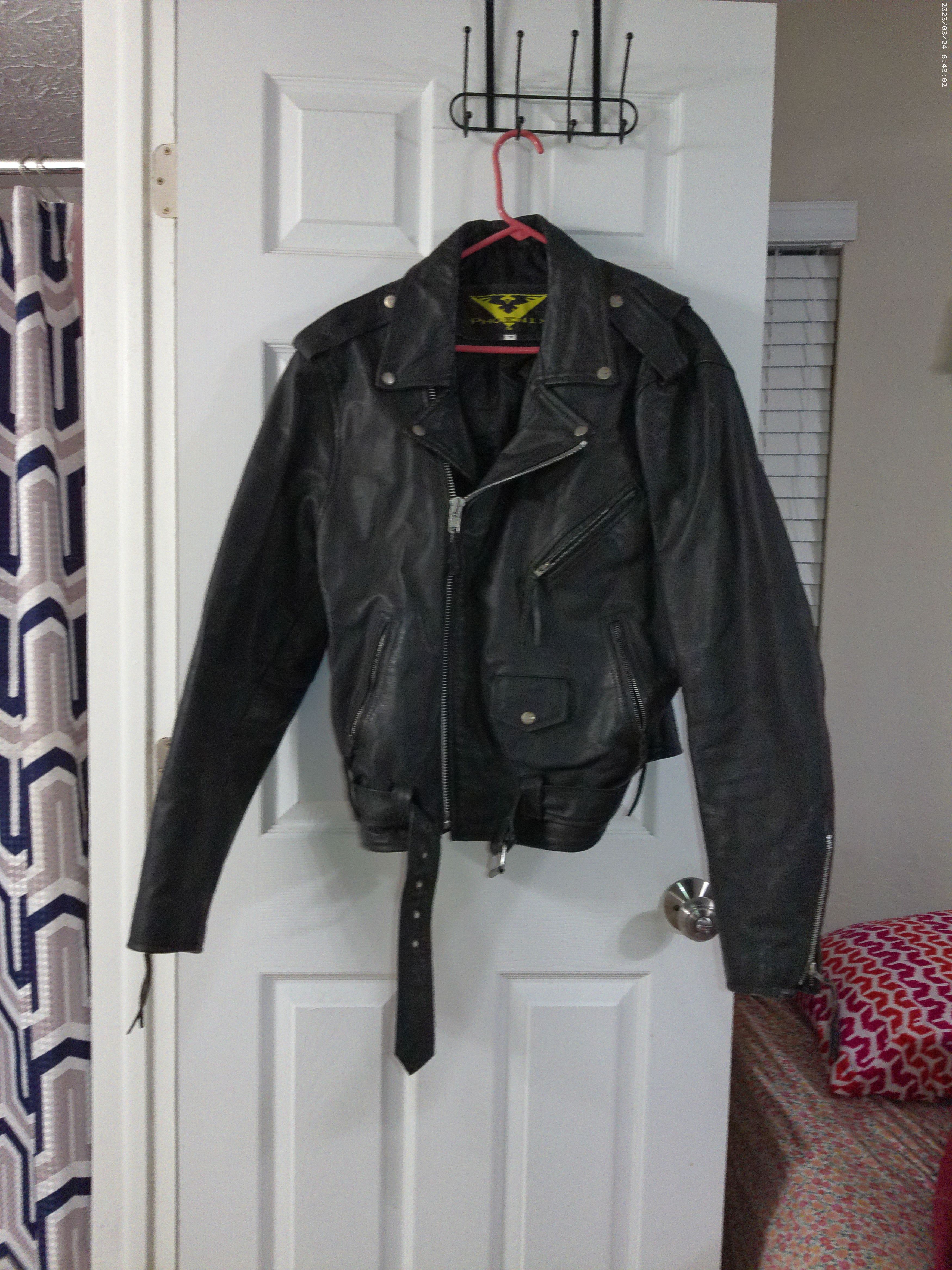 Wilsons Leather Vintage 80s Wilson’s Jacket Biker Belted USA Heavy Leather Size US M / EU 48-50 / 2 - 1 Thumbnail