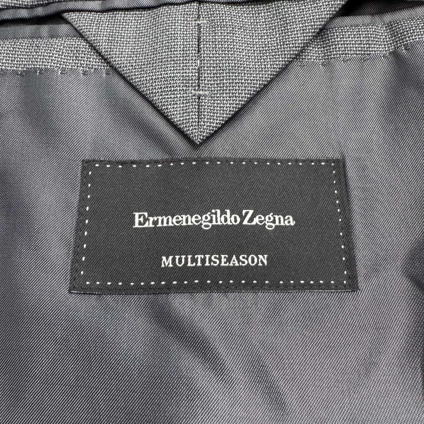 Ermenegildo Zegna gray plaid wool suit jacket. Size US L / EU 52-54 / 3 - 3 Thumbnail