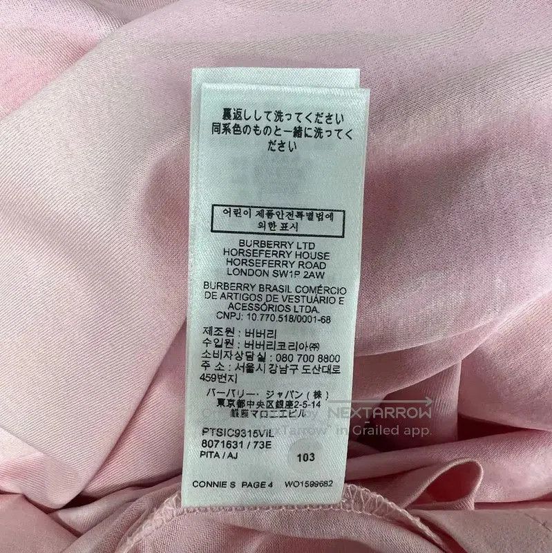Burberry Burberry Pink Cotton T-Shirt for Women. Size M / US 6-8 / IT 42-44 - 5 Thumbnail