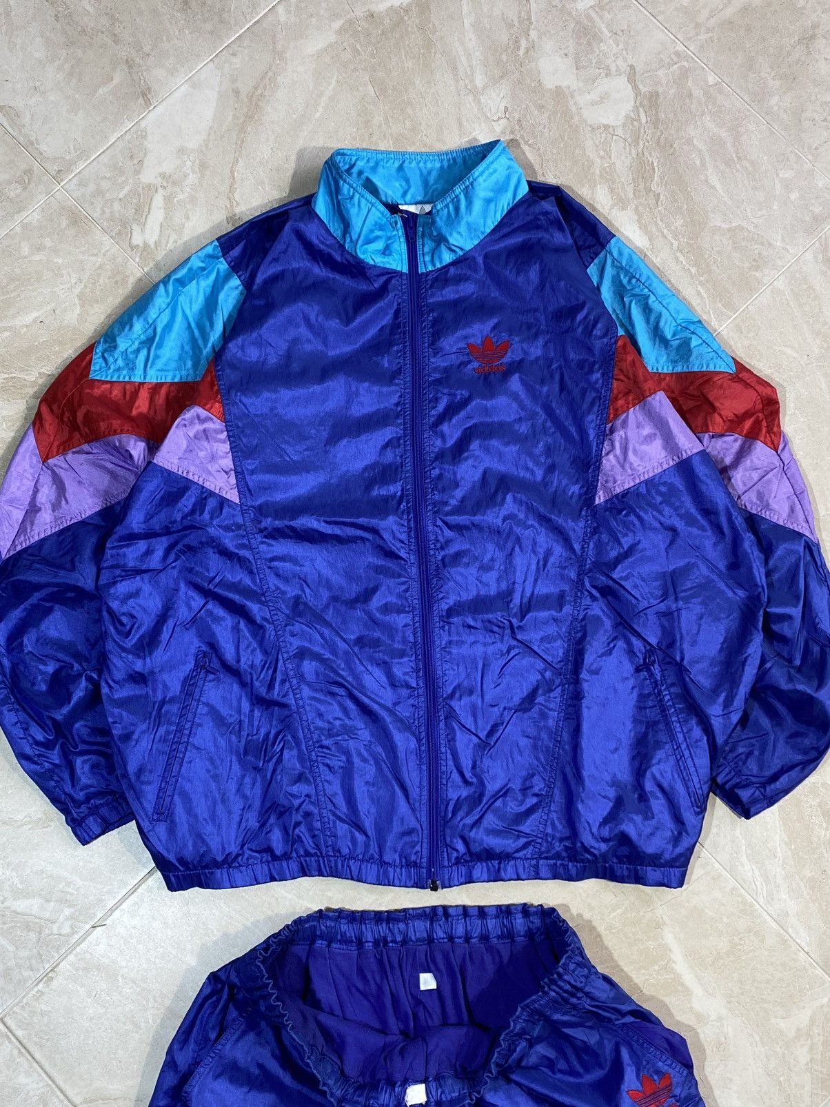 Adidas 🔥 Y2k ADIDAS COLORBLOCK TRACKSUIT RAVE TECHNO FIT PARACHUTE Size US M / EU 48-50 / 2 - 13 Thumbnail