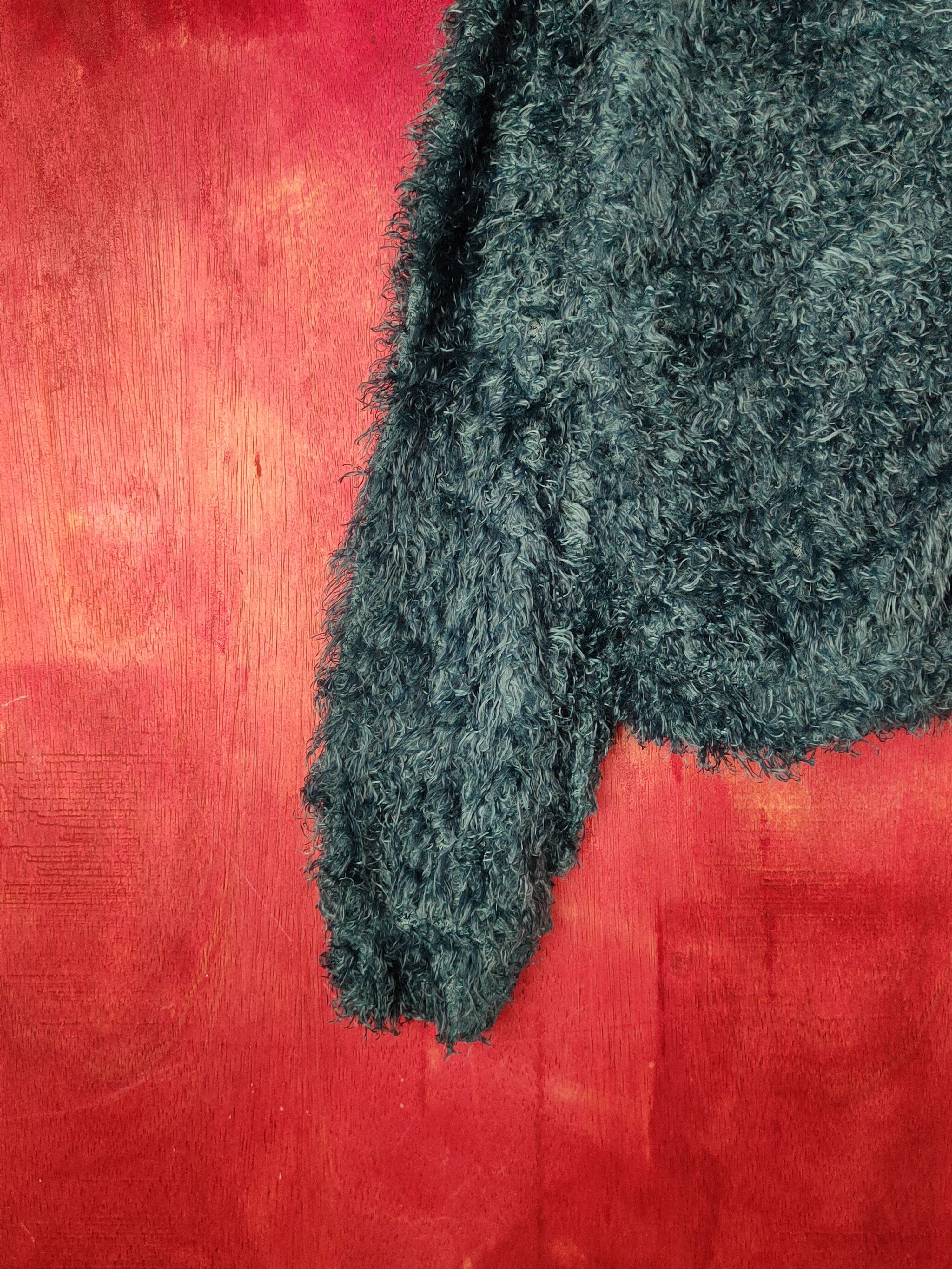 Japanese Brand Dreamy Minx Turquoise Fur Mohair Knitwear Cardigan #S1994 Size M / US 6-8 / IT 42-44 - 4 Thumbnail