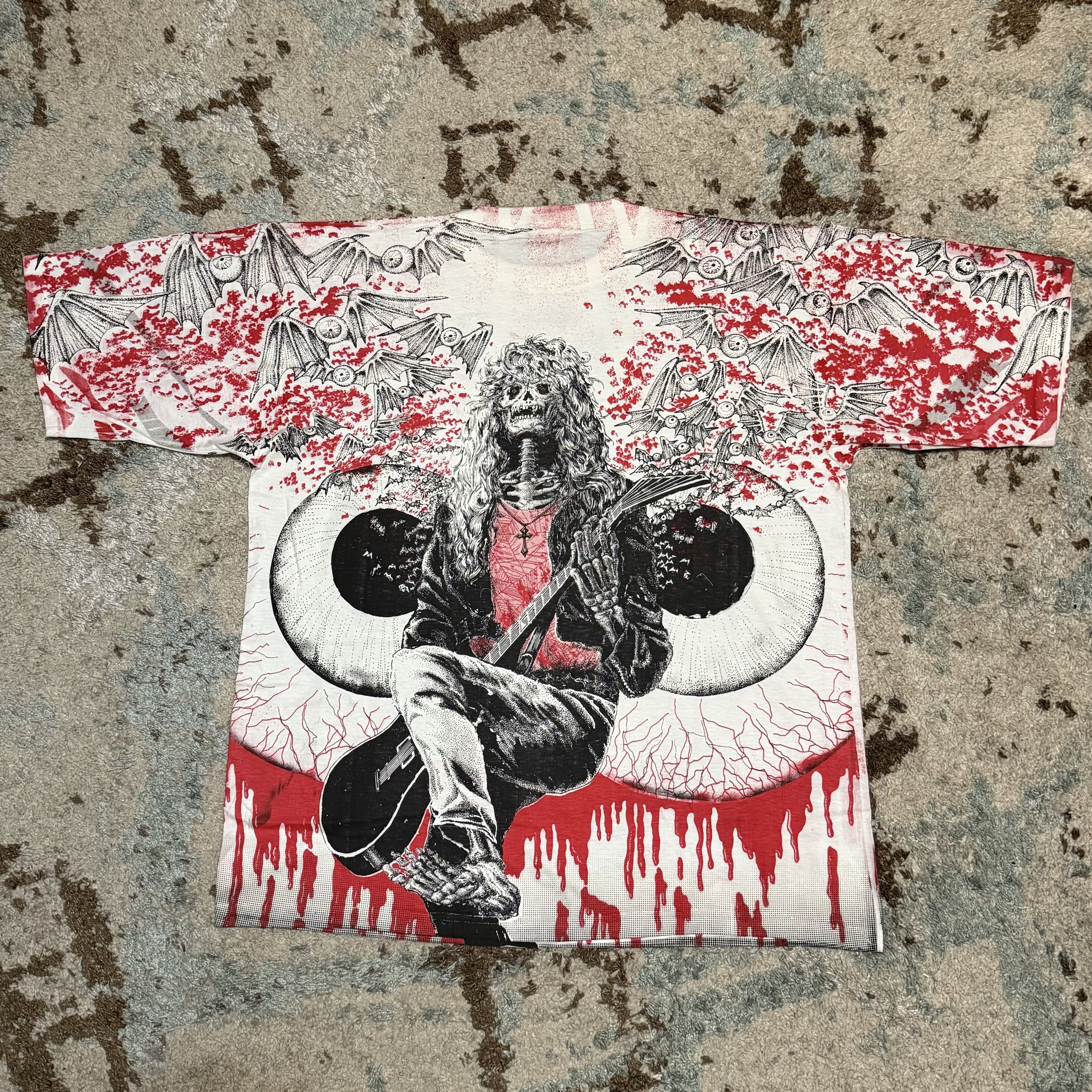 Liquid Blue × Vintage Vintage 90s Morbid Rags Skeleton Shirt AOP Size XL Eyes Size US XL / EU 56 / 4 - 2 Thumbnail