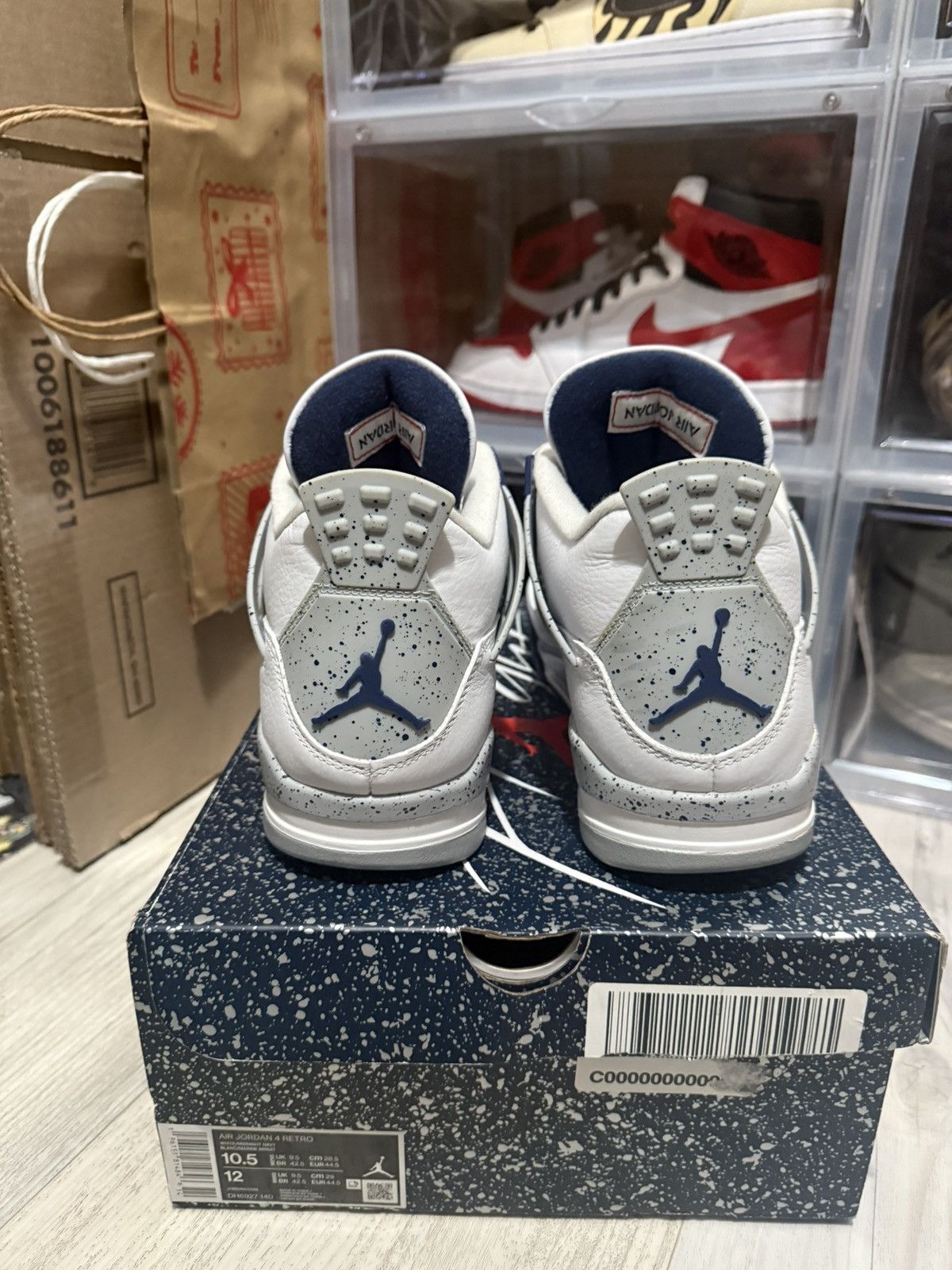 Jordan Brand Air Jordan 4 Retro Midnight Navy Size 10.5 Size US 10.5 / EU 43-44 - 5 Thumbnail