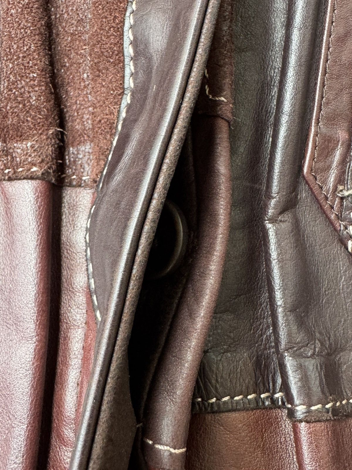 Alexander McQueen Alexander McQueen AW00 Leather Patchwork Knit Jacket Size M / US 6-8 / IT 42-44 - 3 Thumbnail
